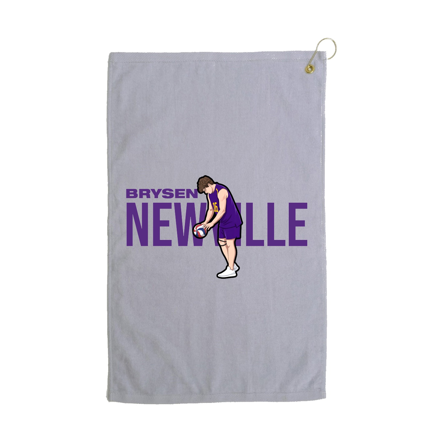 Golf Towel — Player Name in Grey