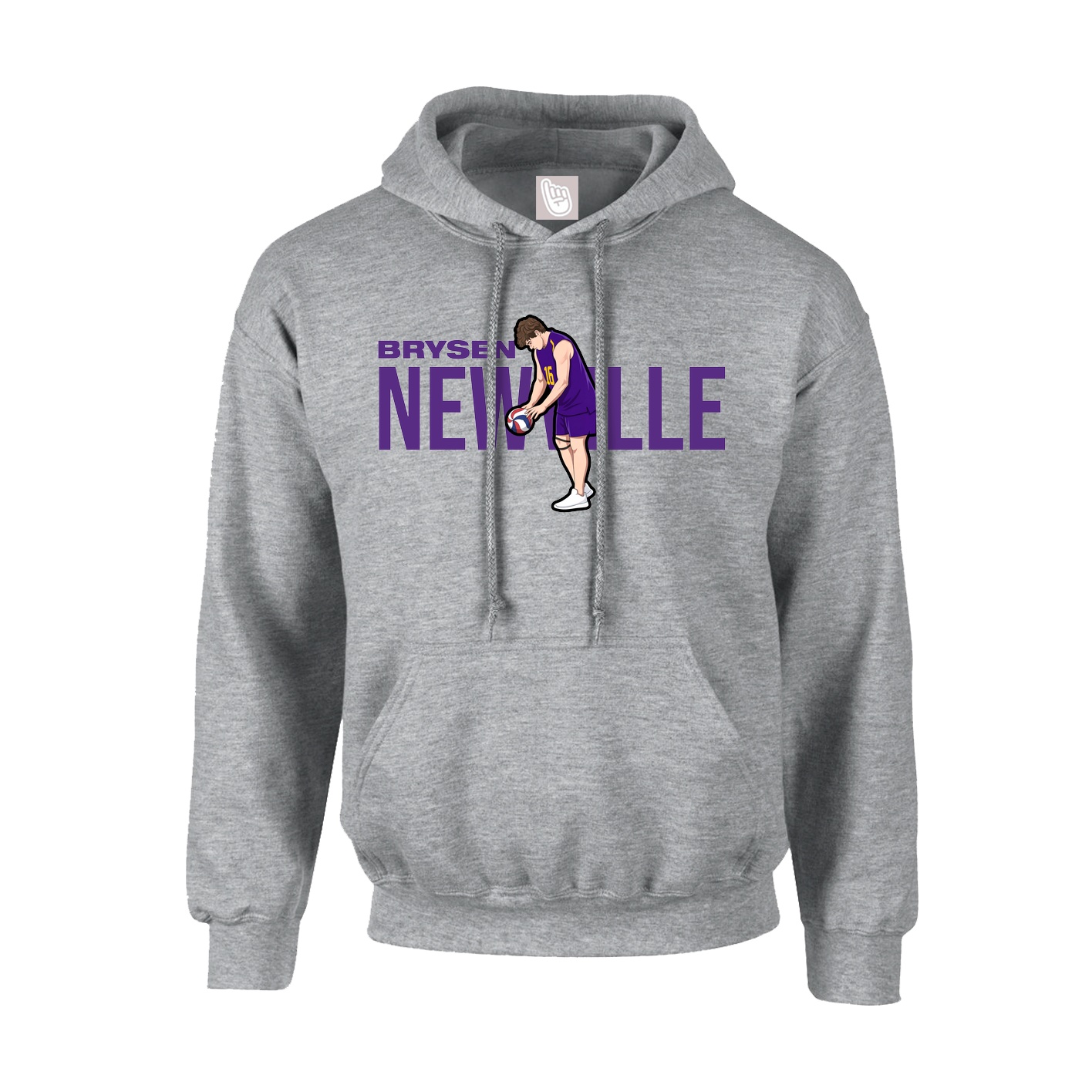 Youth Hoodie — Player Name in Grey