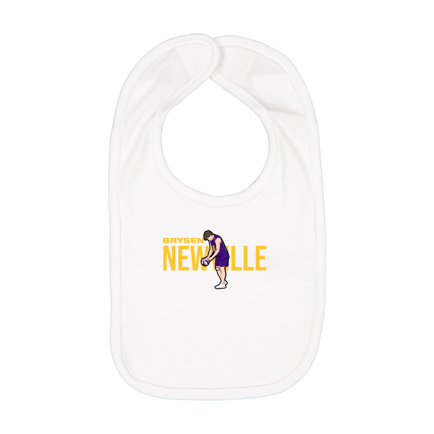 Infant Bib — Player Name in White