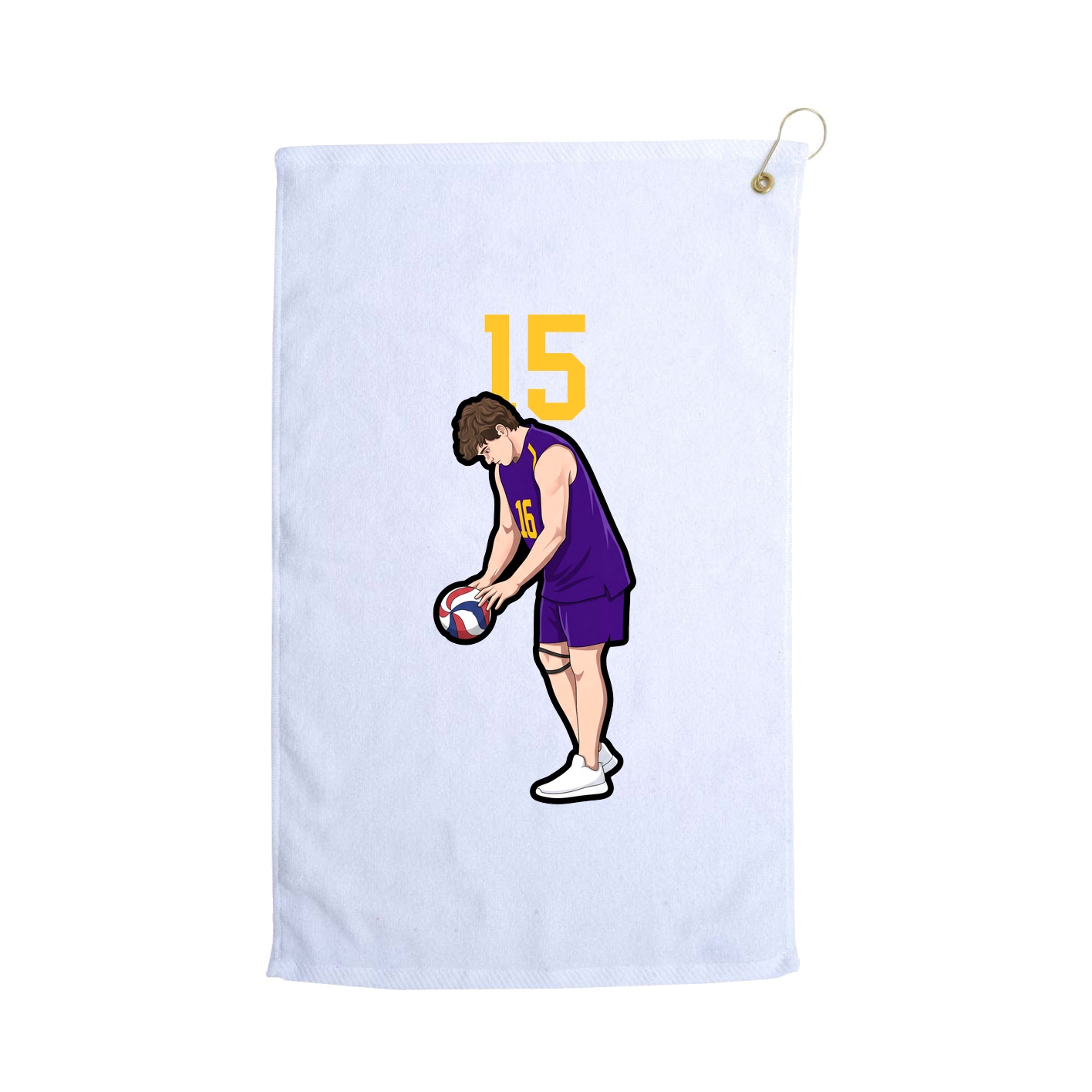 Golf Towel — Number Top in White