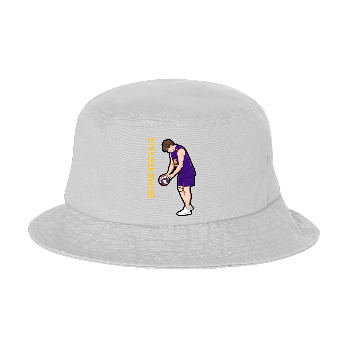 Bucket Cap — Name Vertical in White