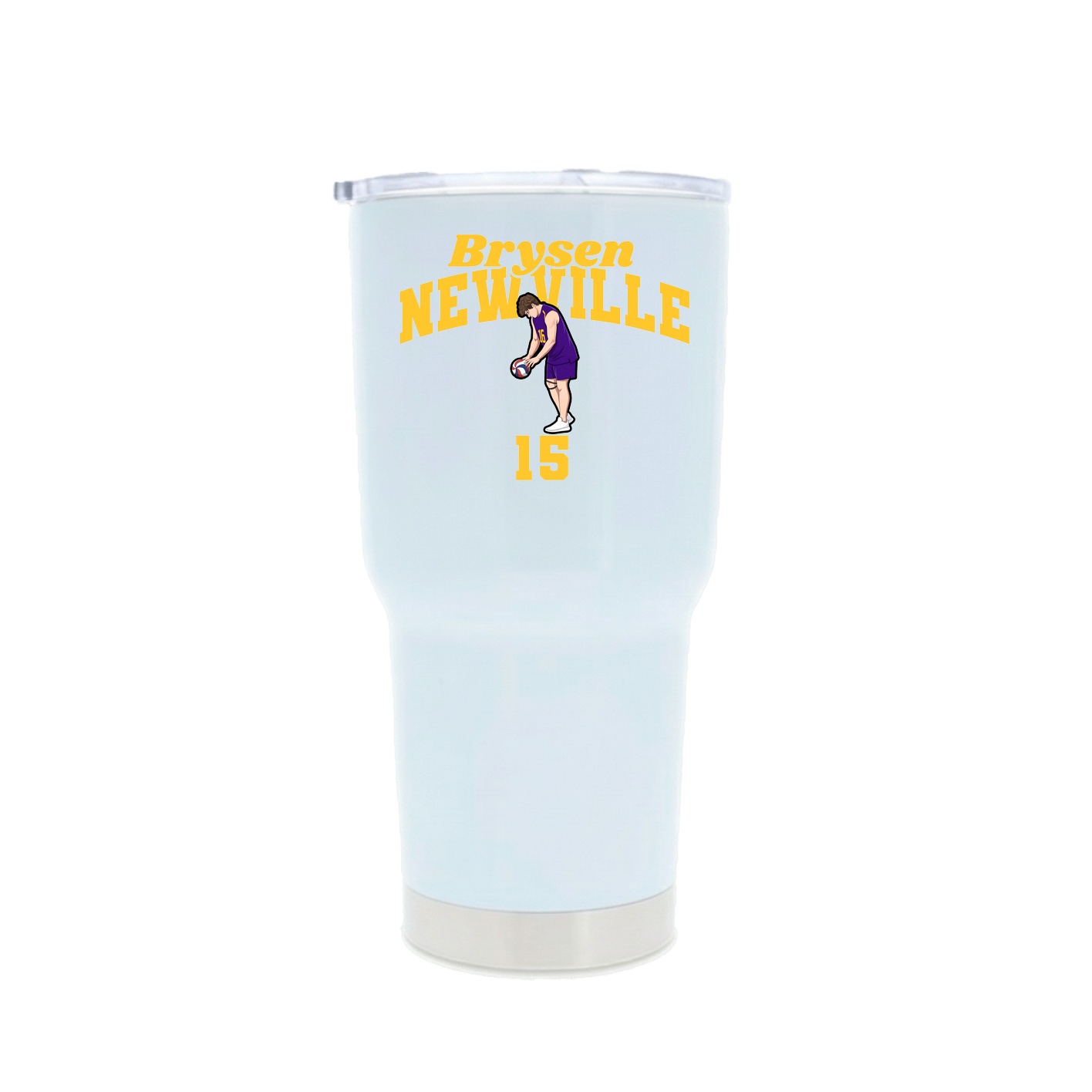 30oz Stainless Steel Tumbler — Signature Arch in White