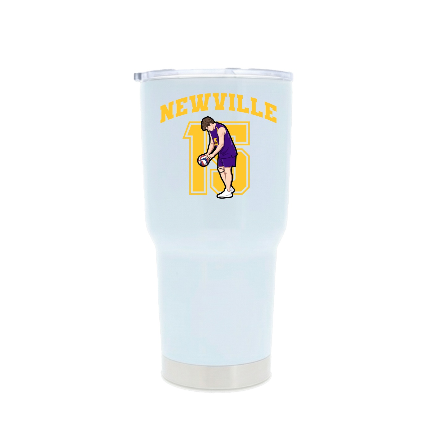 30oz Stainless Steel Tumbler — Number in White