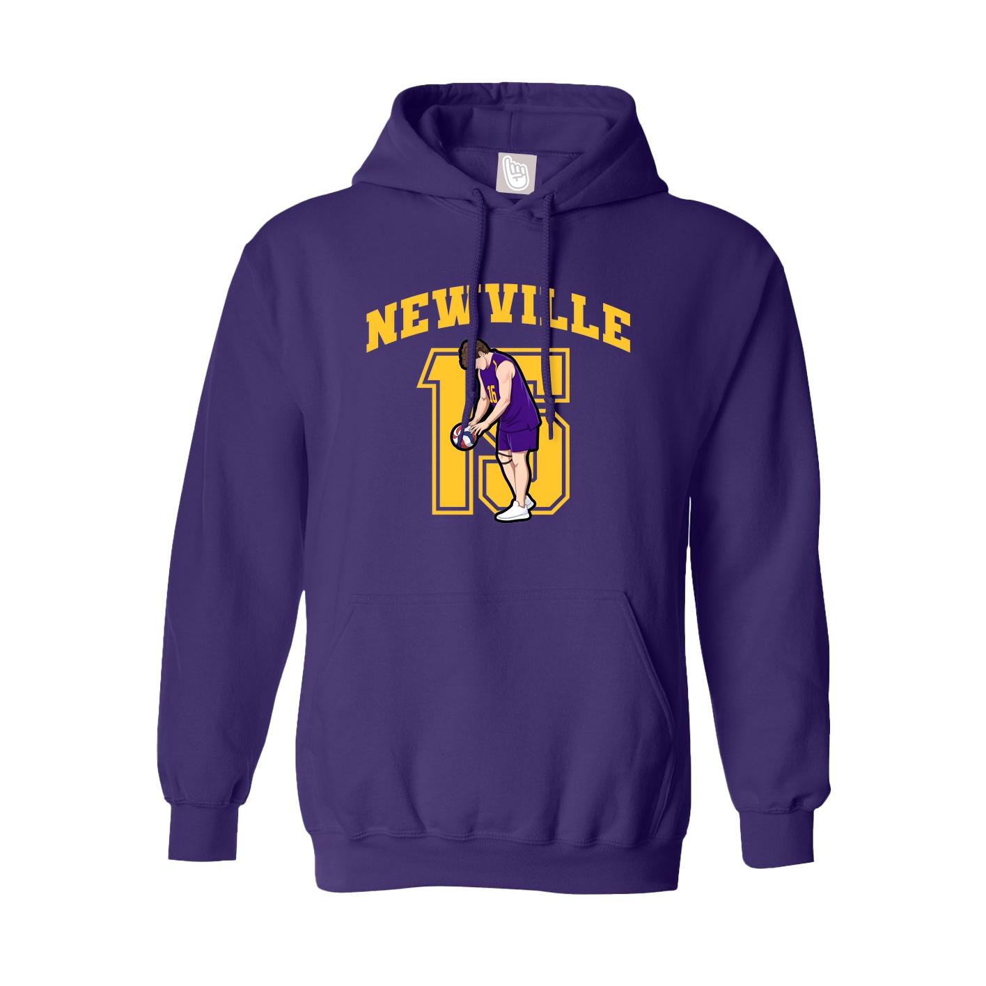 Youth Hoodie — Number in Purple