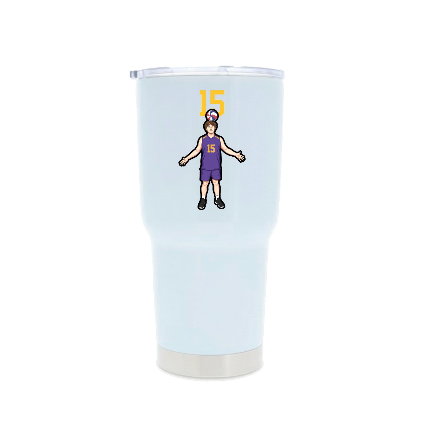 30oz Stainless Steel Tumbler — Number Top in White