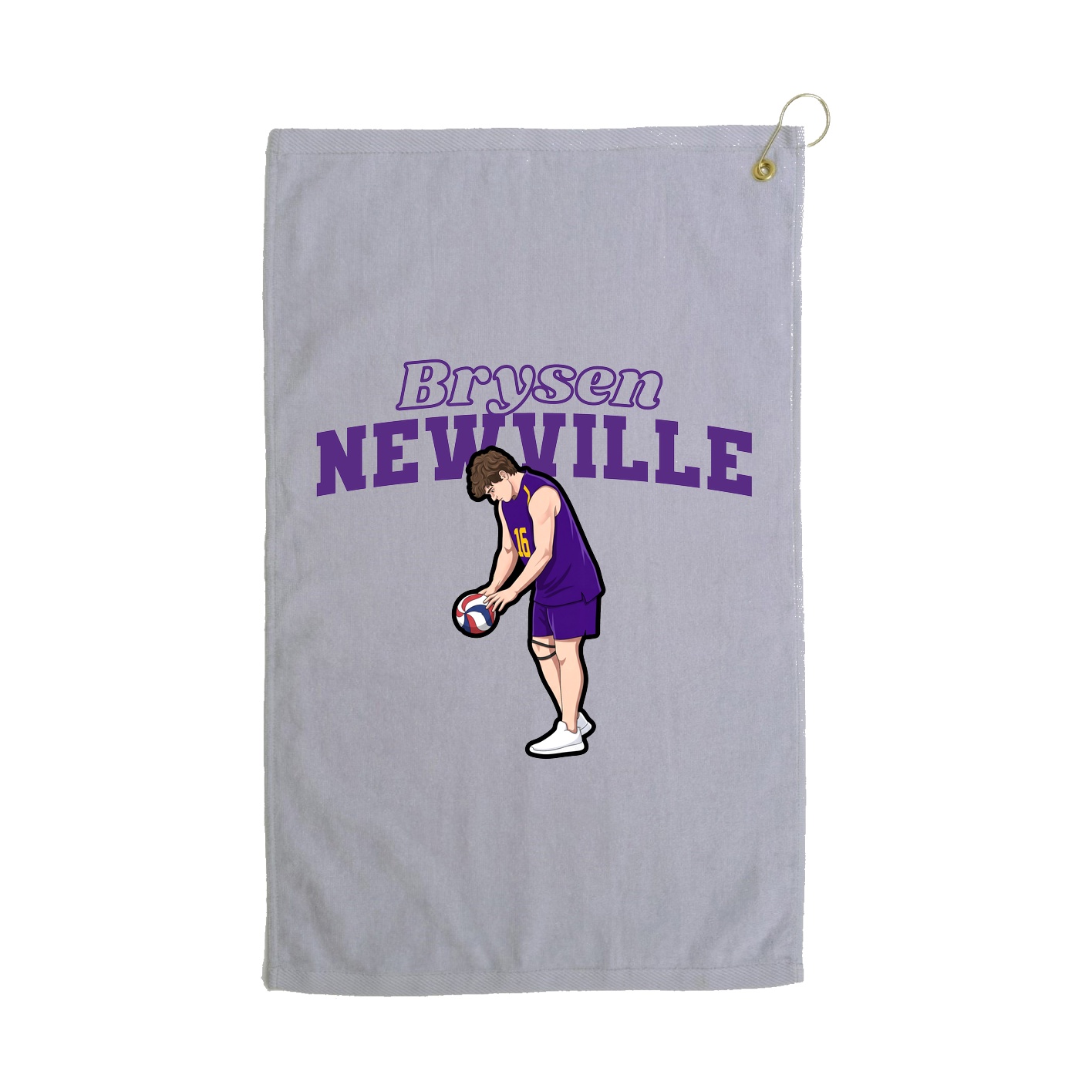 Golf Towel — Name Arch in Grey