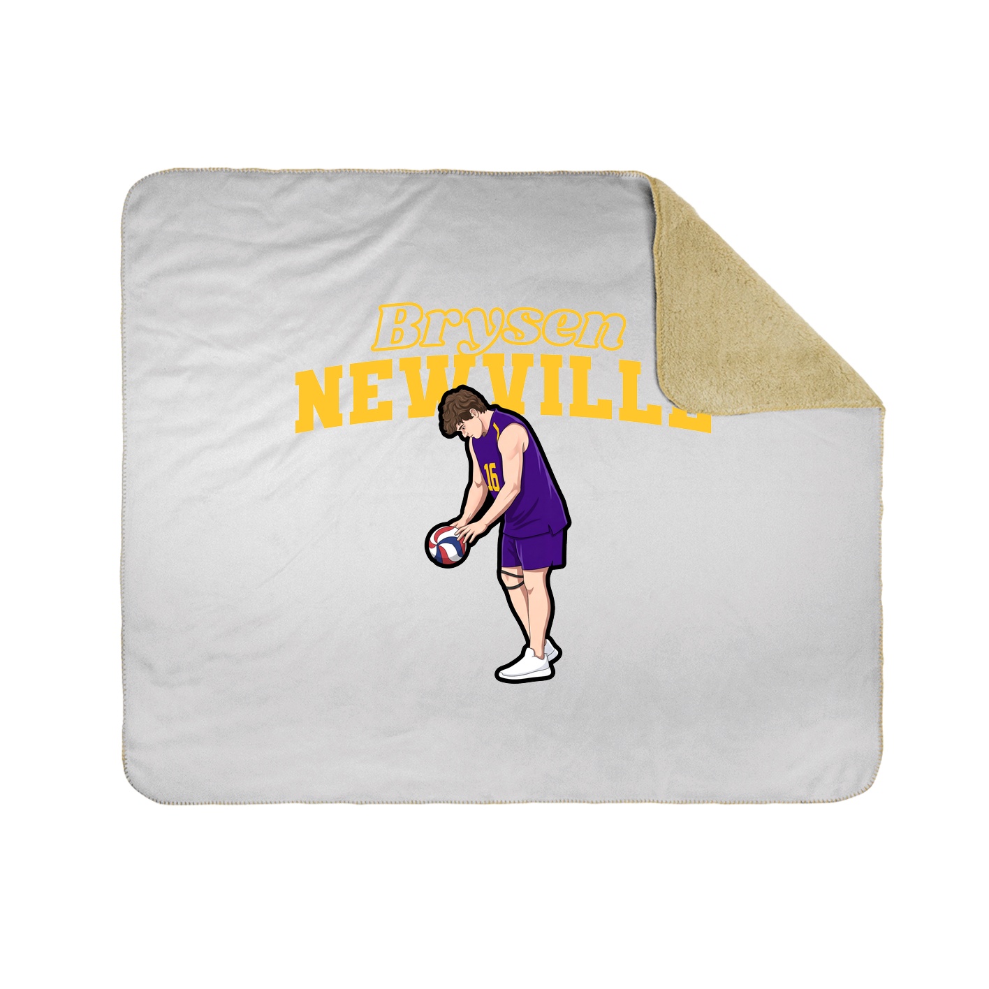 Throw Blanket — Name Arch in White