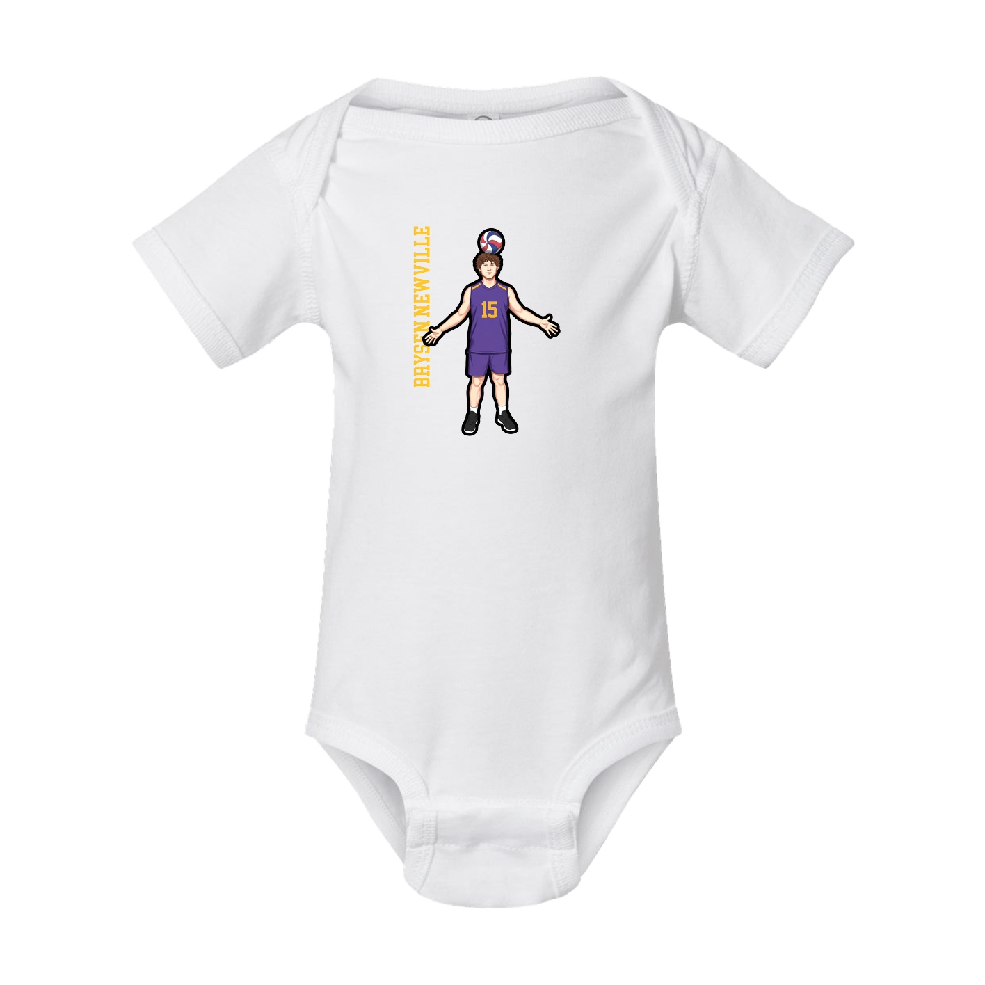 Baby Onesie — Name Vertical in White
