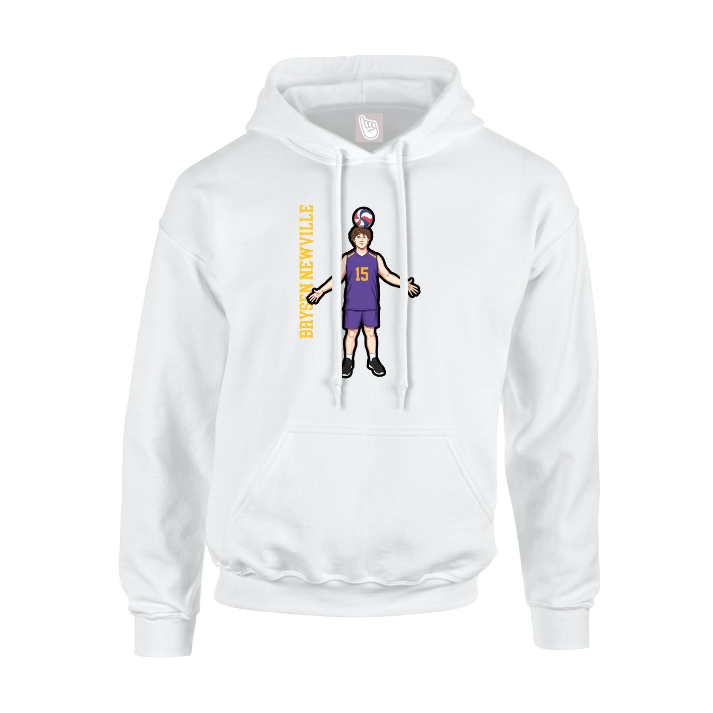 Hoodie — Name Vertical in White