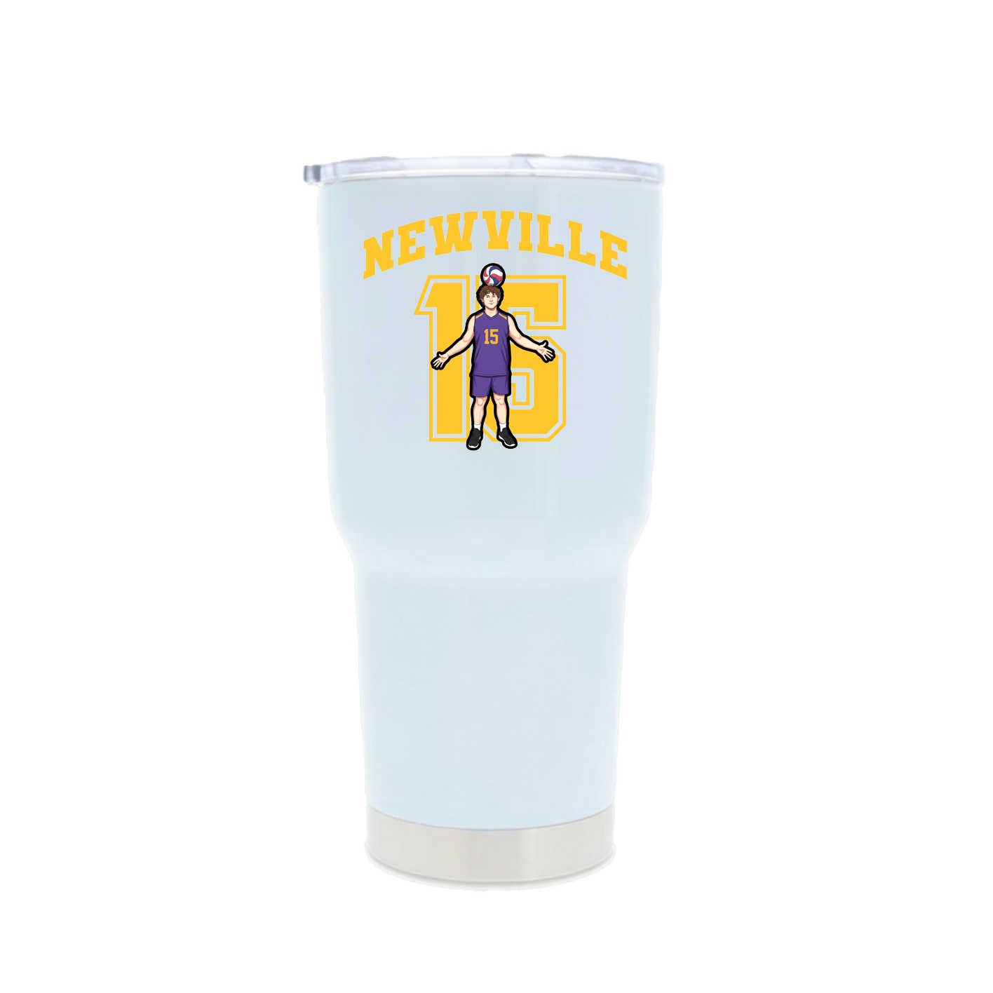 30oz Stainless Steel Tumbler — Number in White