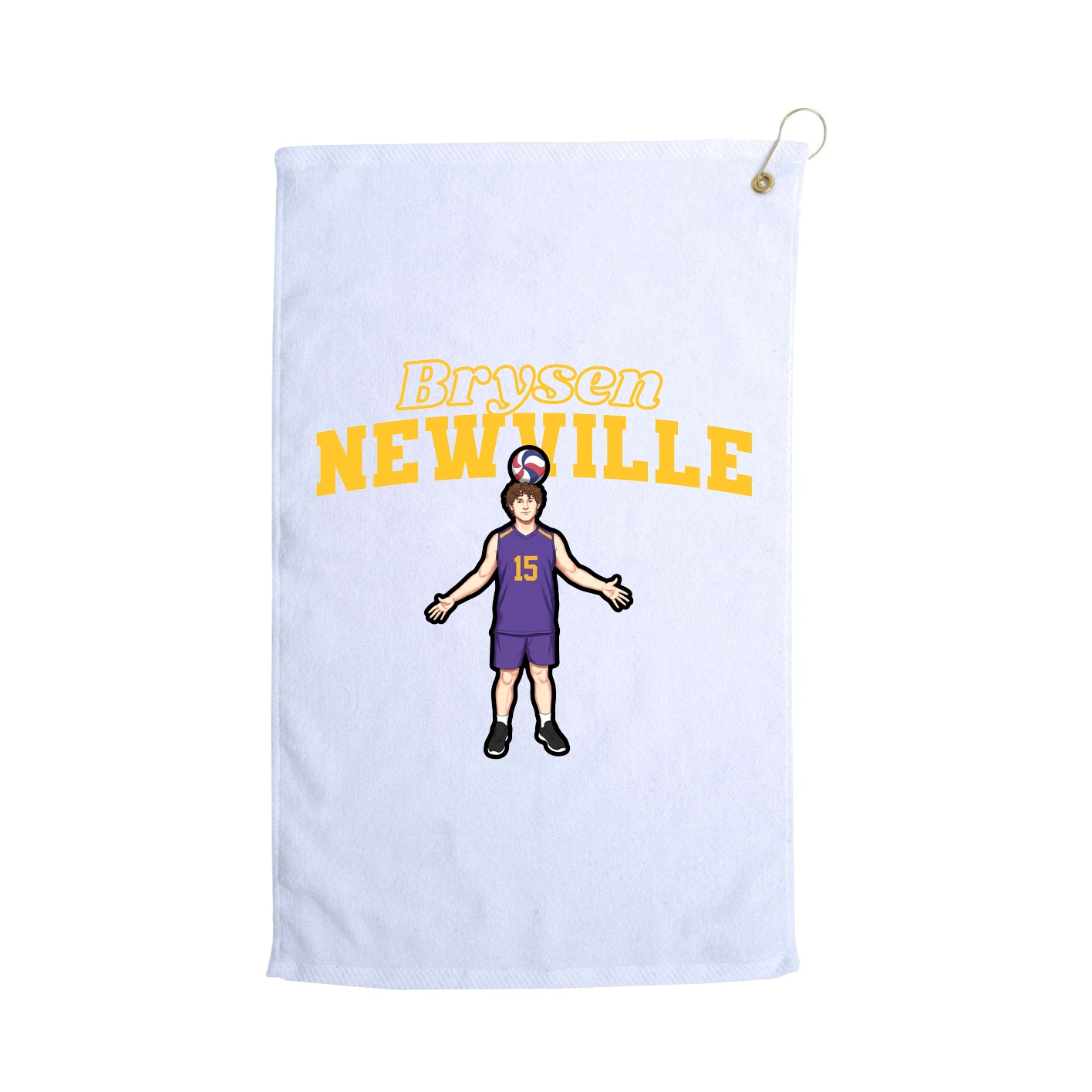 Golf Towel — Name Arch in White