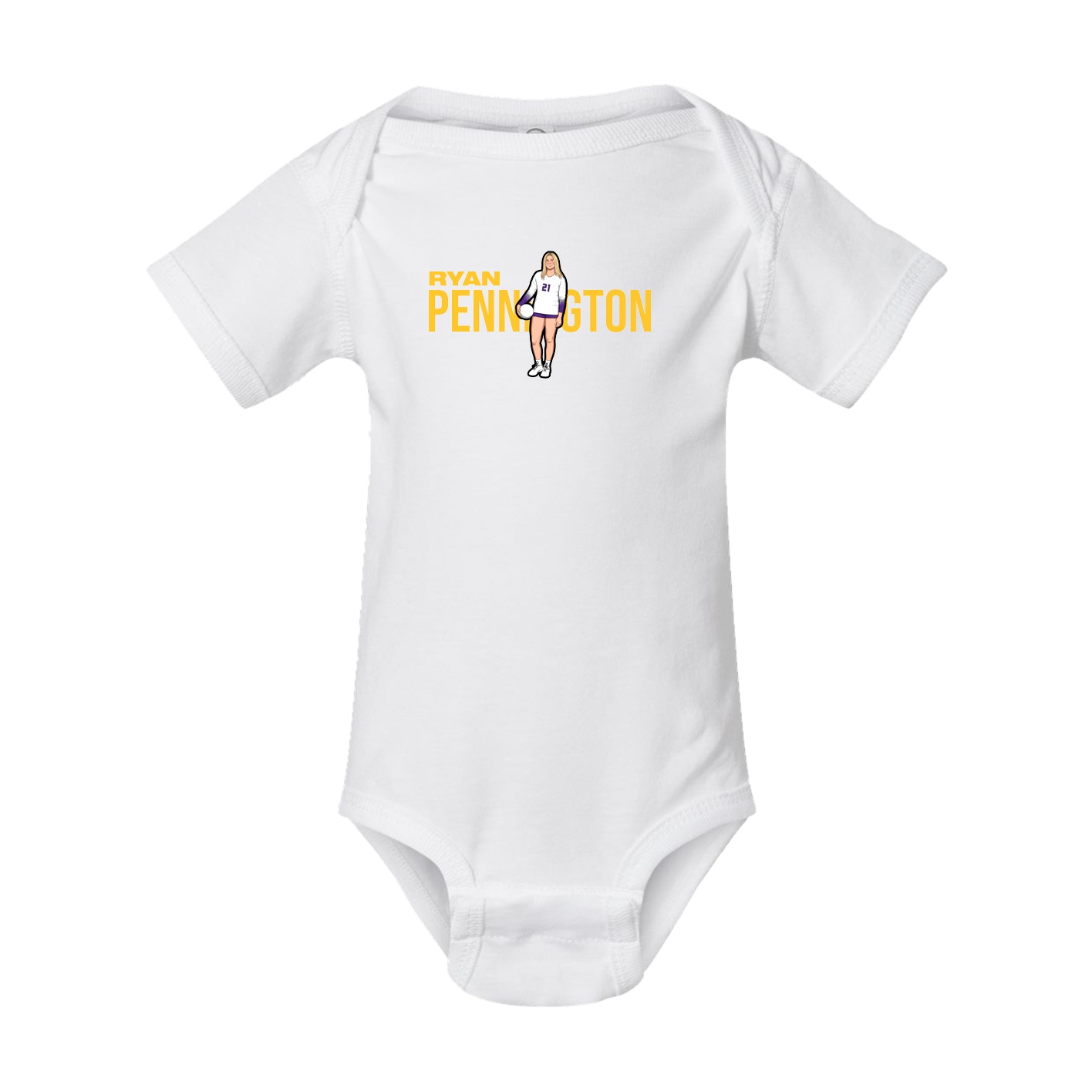 Baby Onesie — Player Name in White