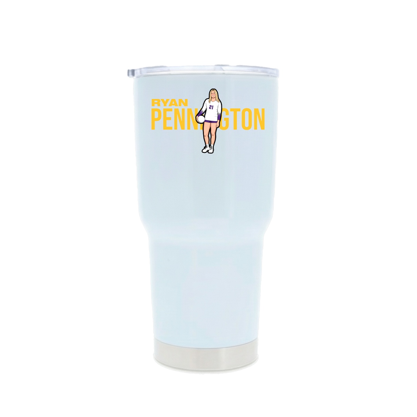 30oz Stainless Steel Tumbler — Player Name in White