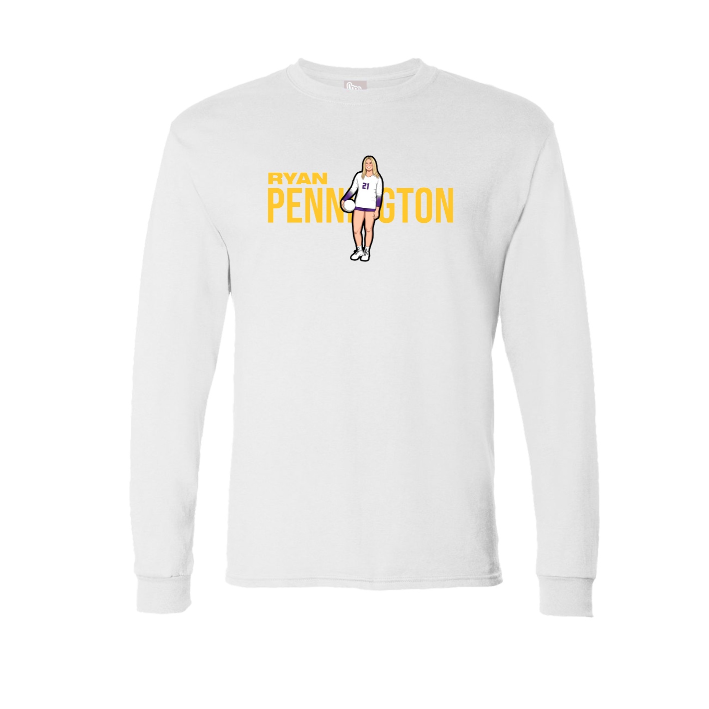Long Sleeve Tee — Player Name in White