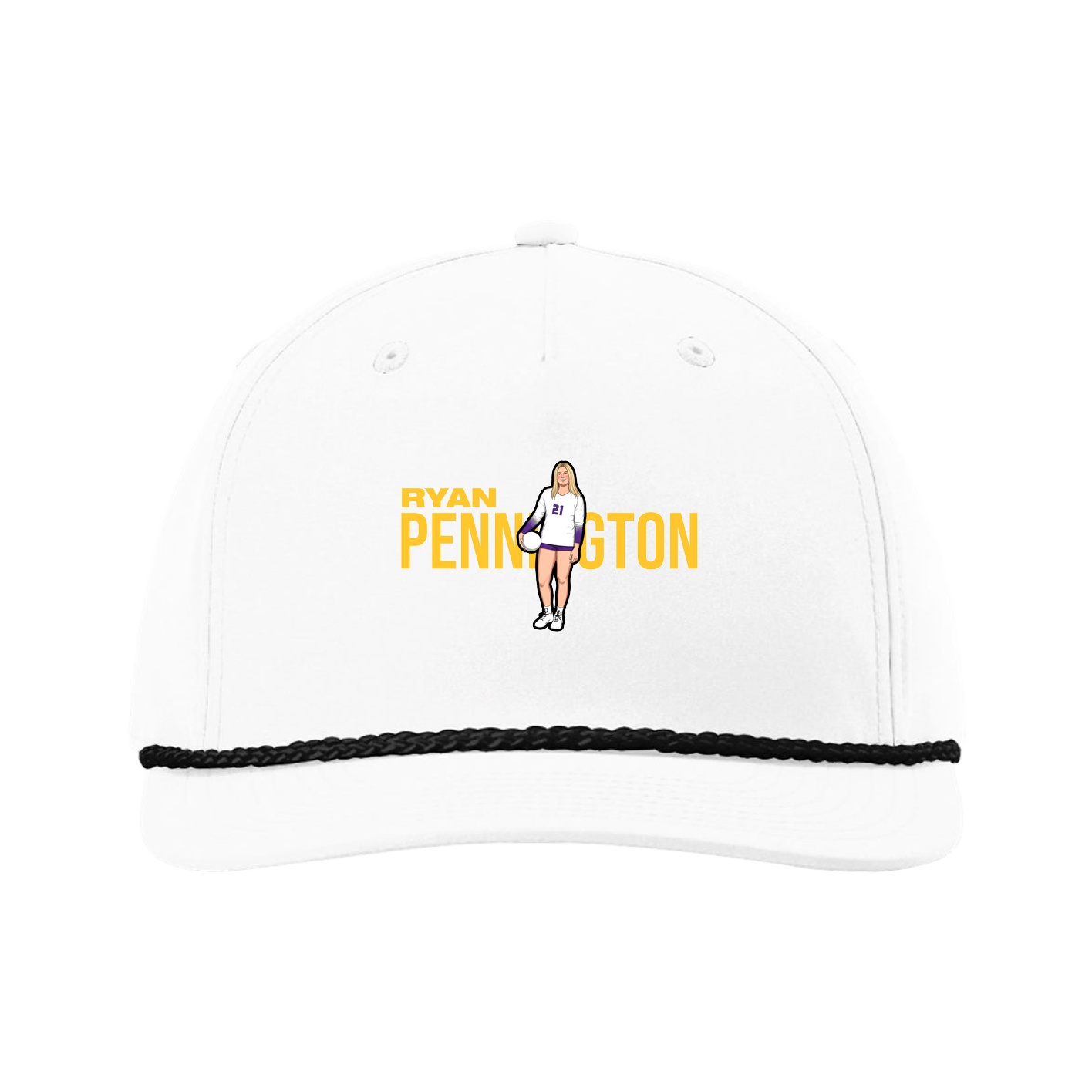 Five-Panel Classic Rope Cap — Player Name in White