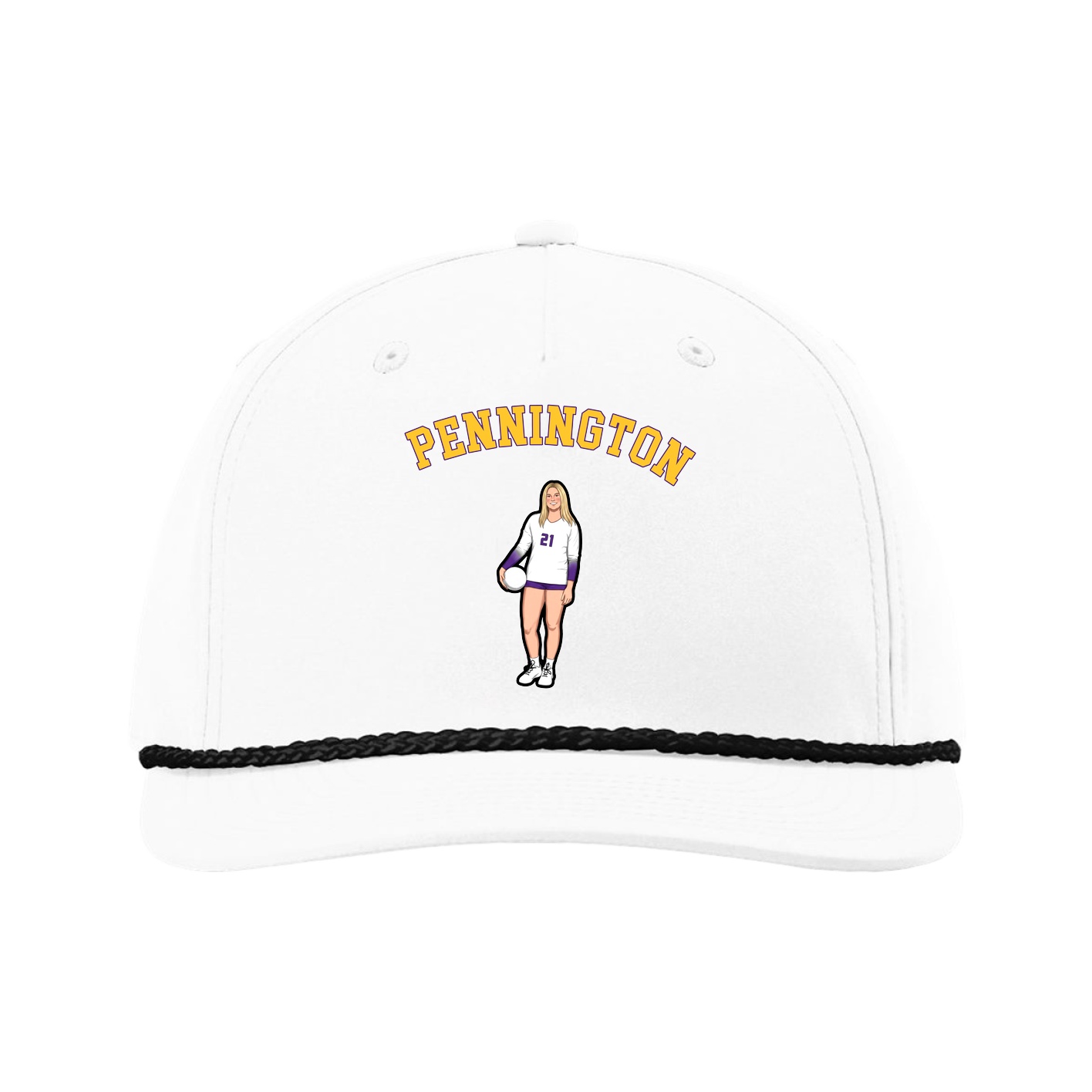Five-Panel Classic Rope Cap — Shirsey Arch in White