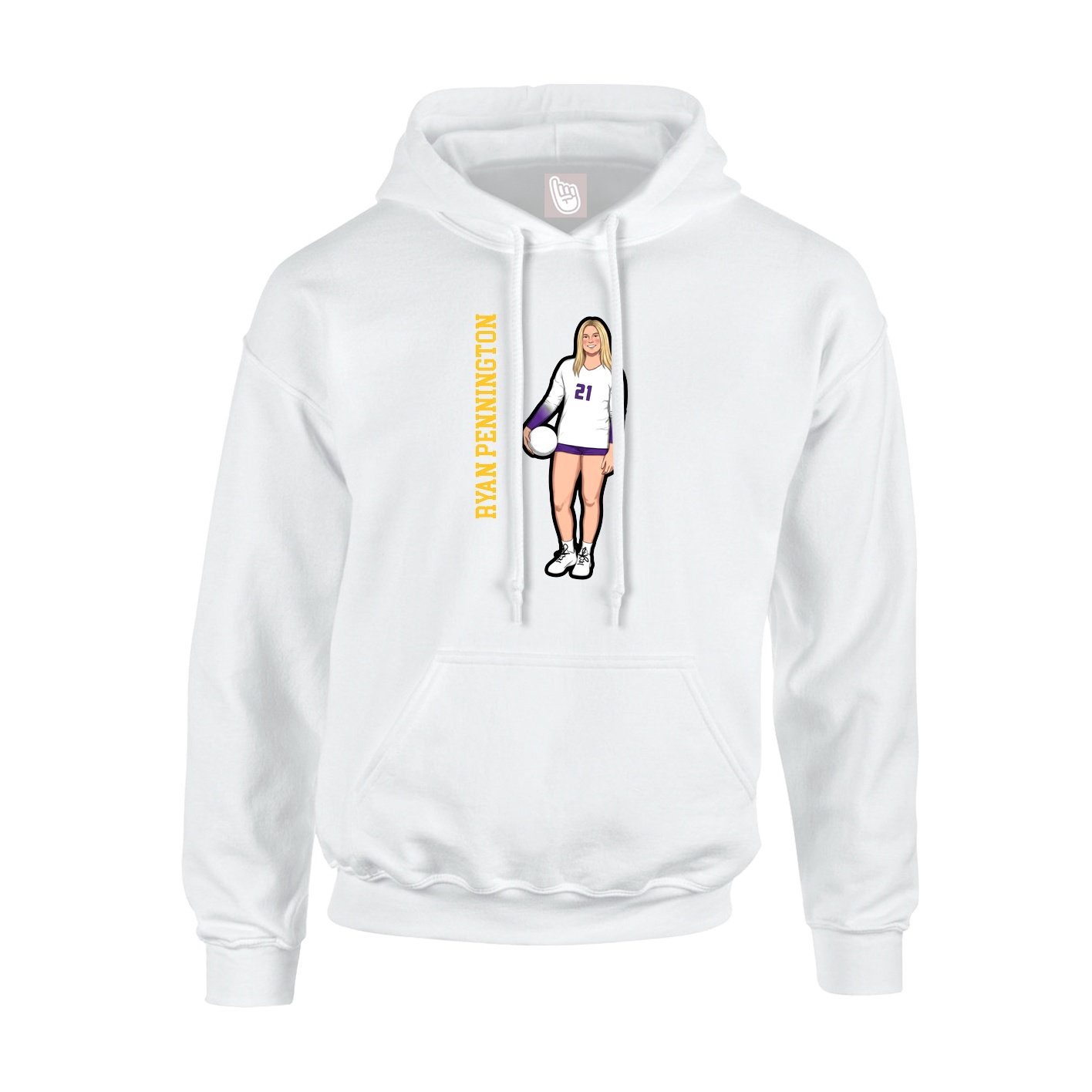 Hoodie — Name Vertical in White
