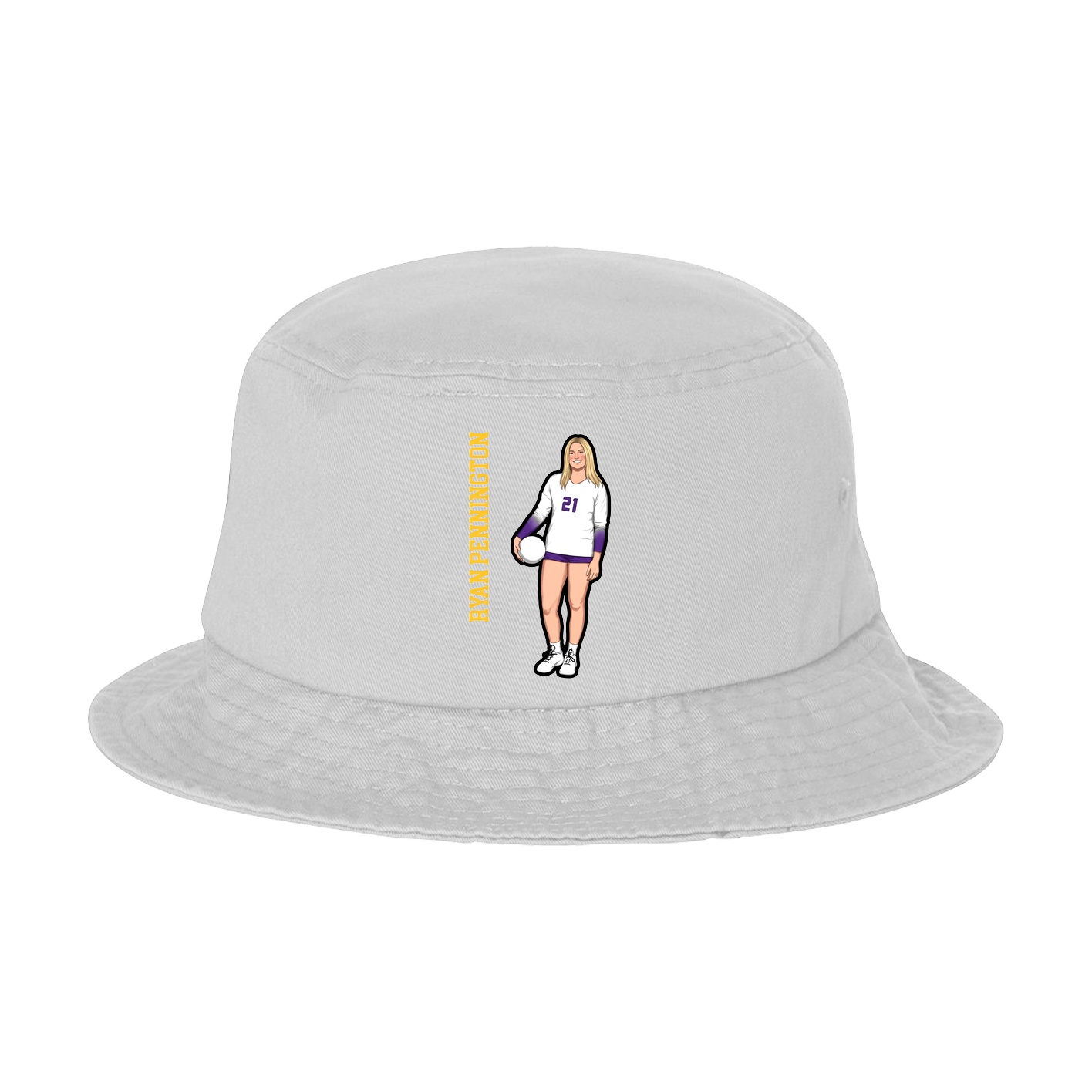 Bucket Cap — Name Vertical in White