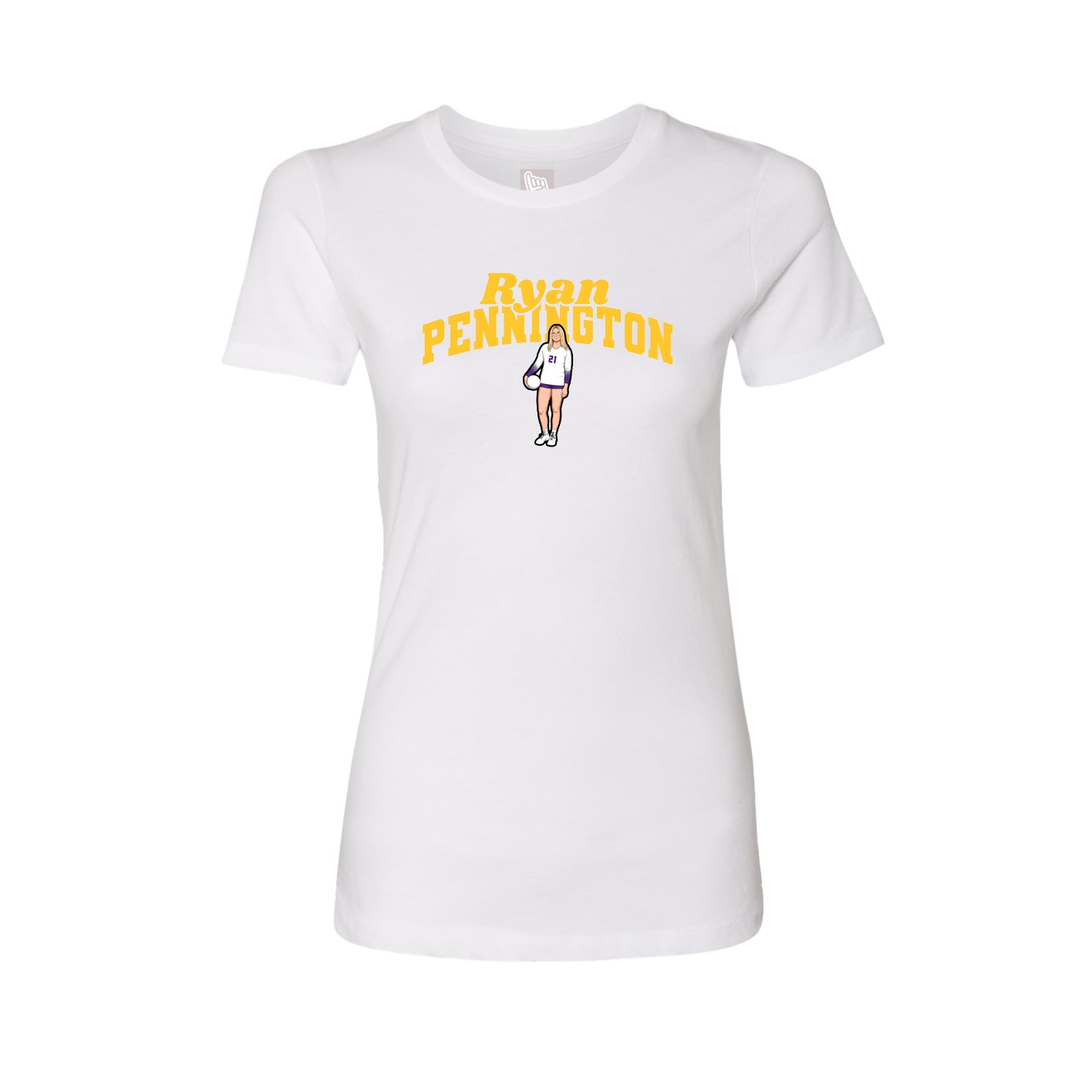 Fitted Women's Tee — Signature Arch in White