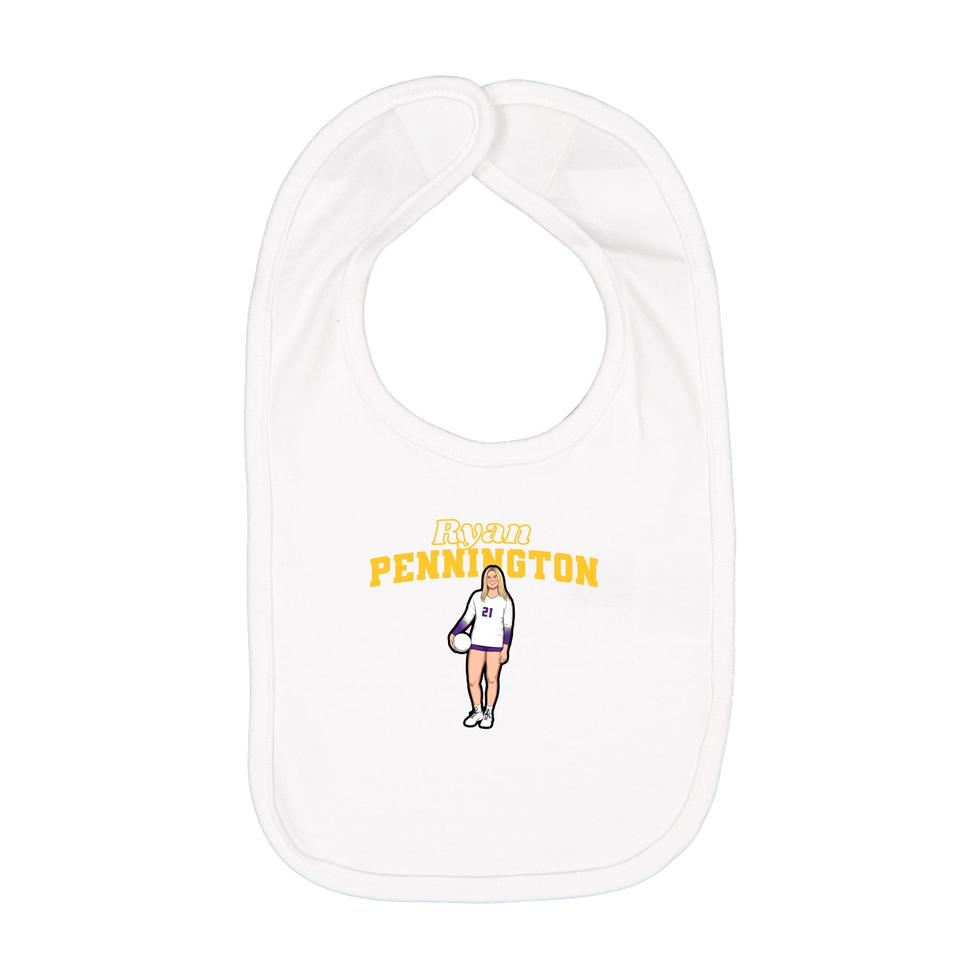 Infant Bib — Name Arch in White