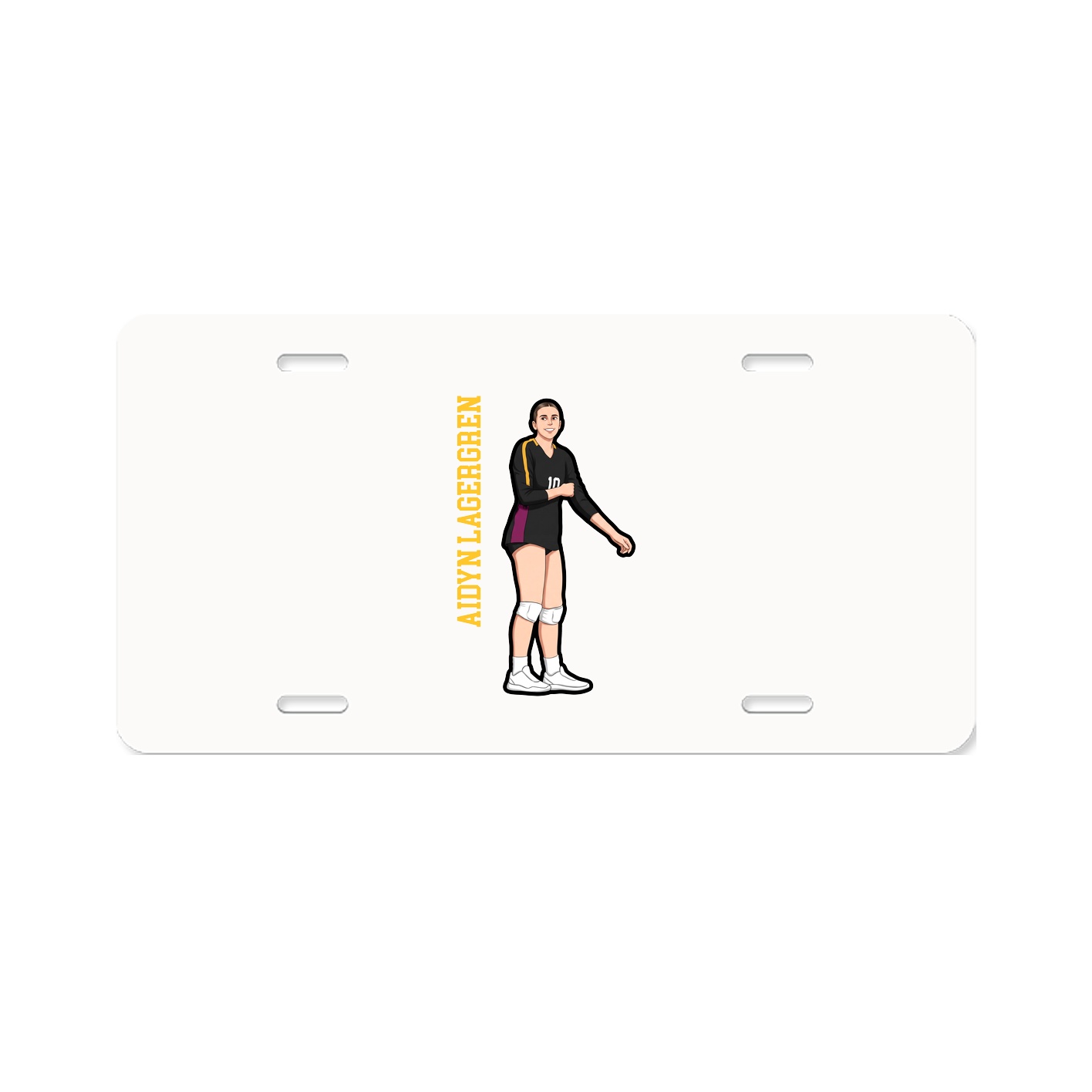 License Plate — Name Vertical in Classic
