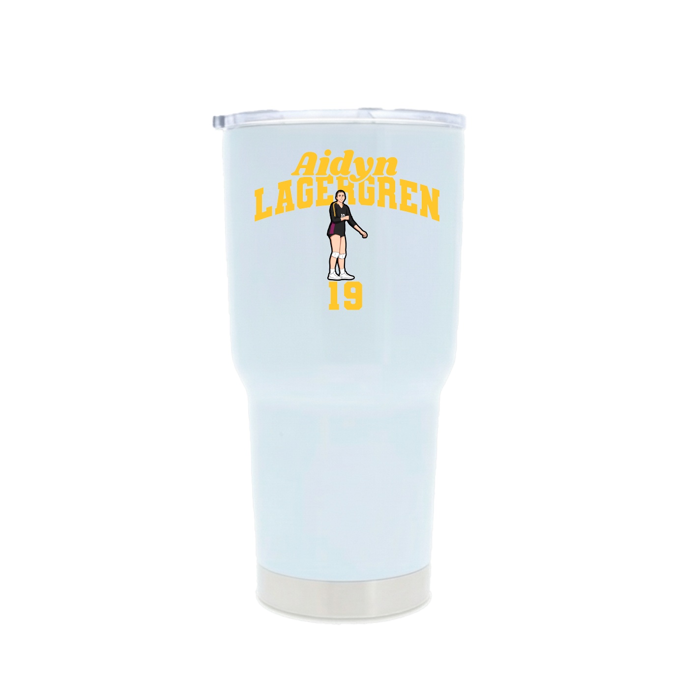 30oz Stainless Steel Tumbler — Signature Arch in White