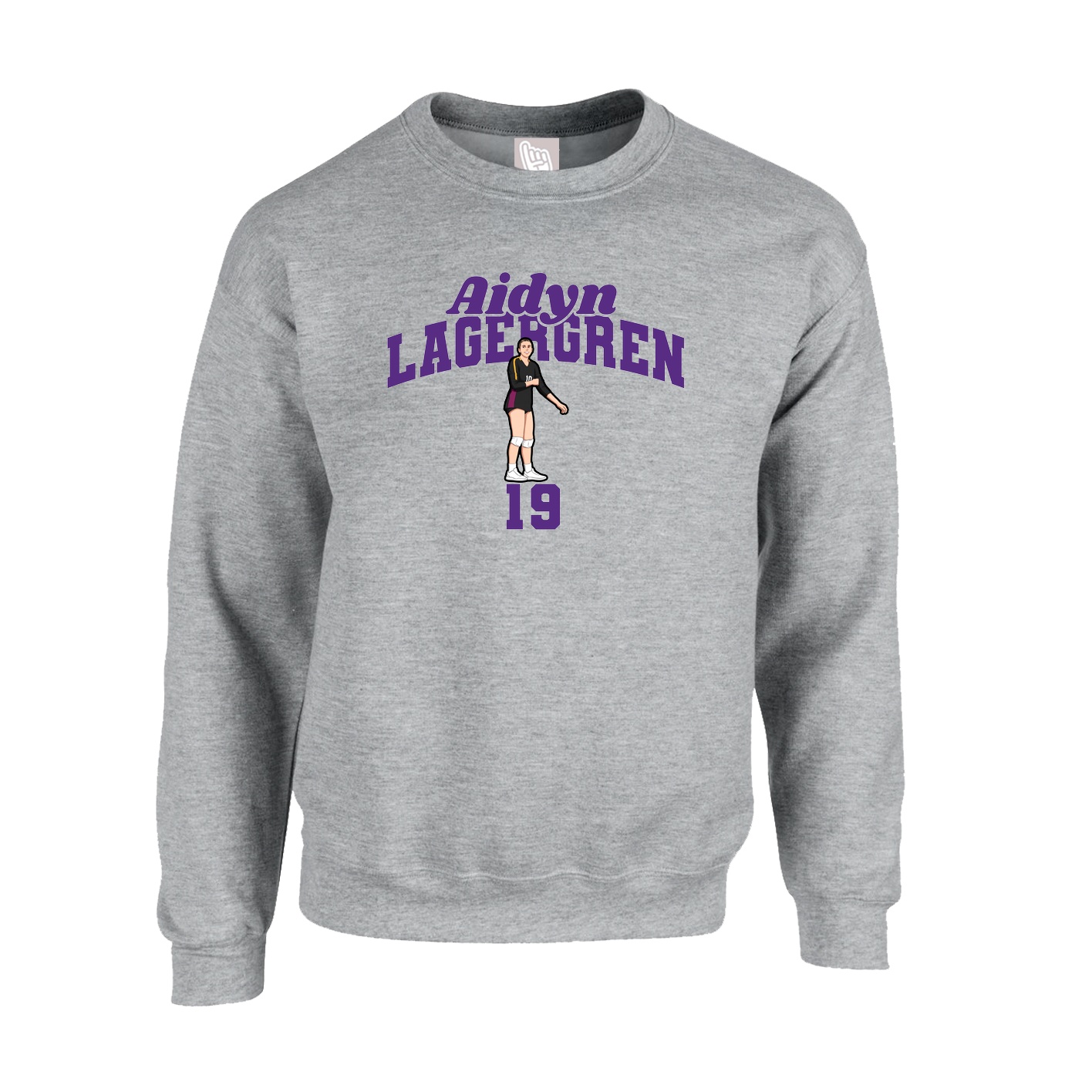 Fleece Crew — Signature Arch in Grey