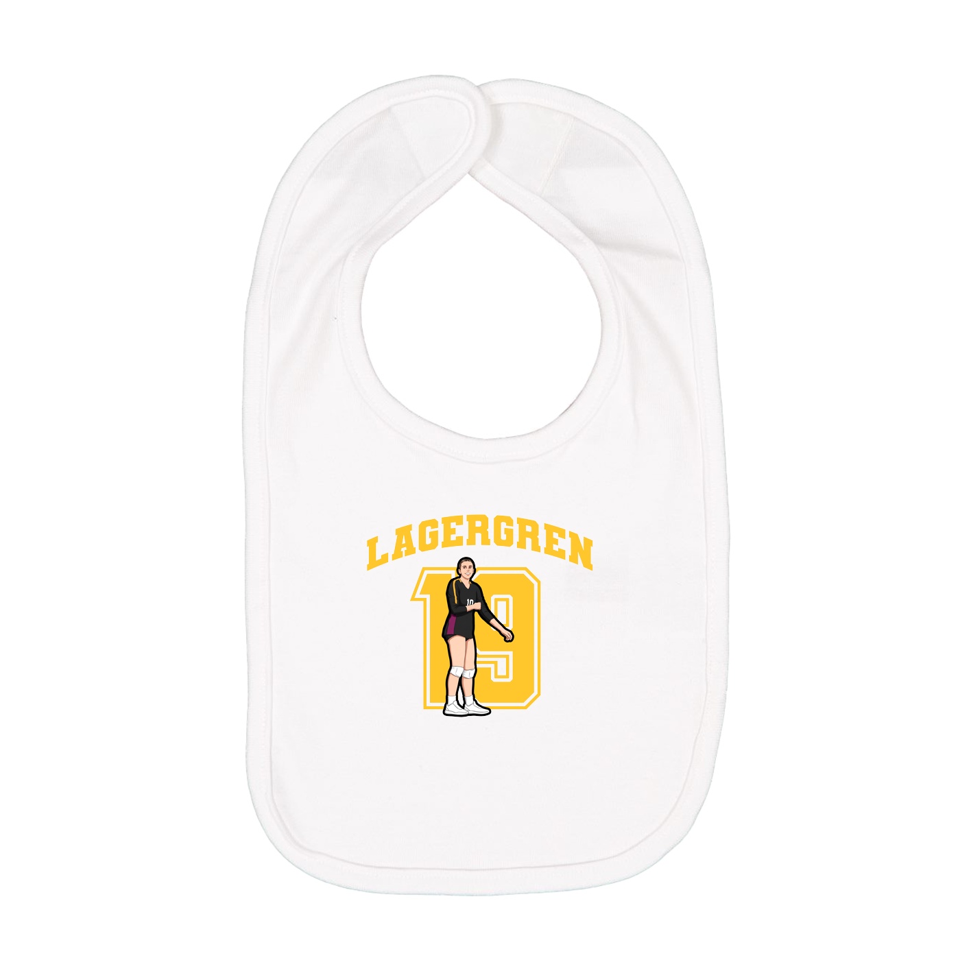 Infant Bib — Number in White