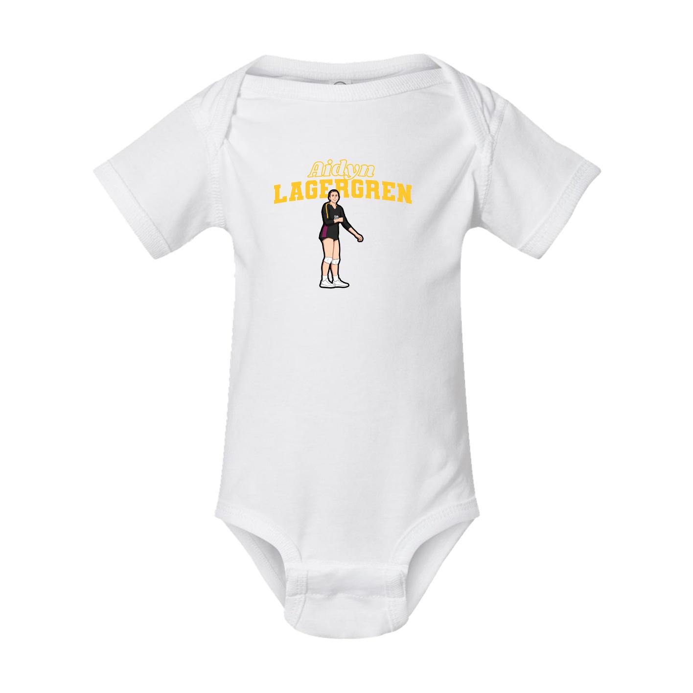 Baby Onesie — Name Arch in White
