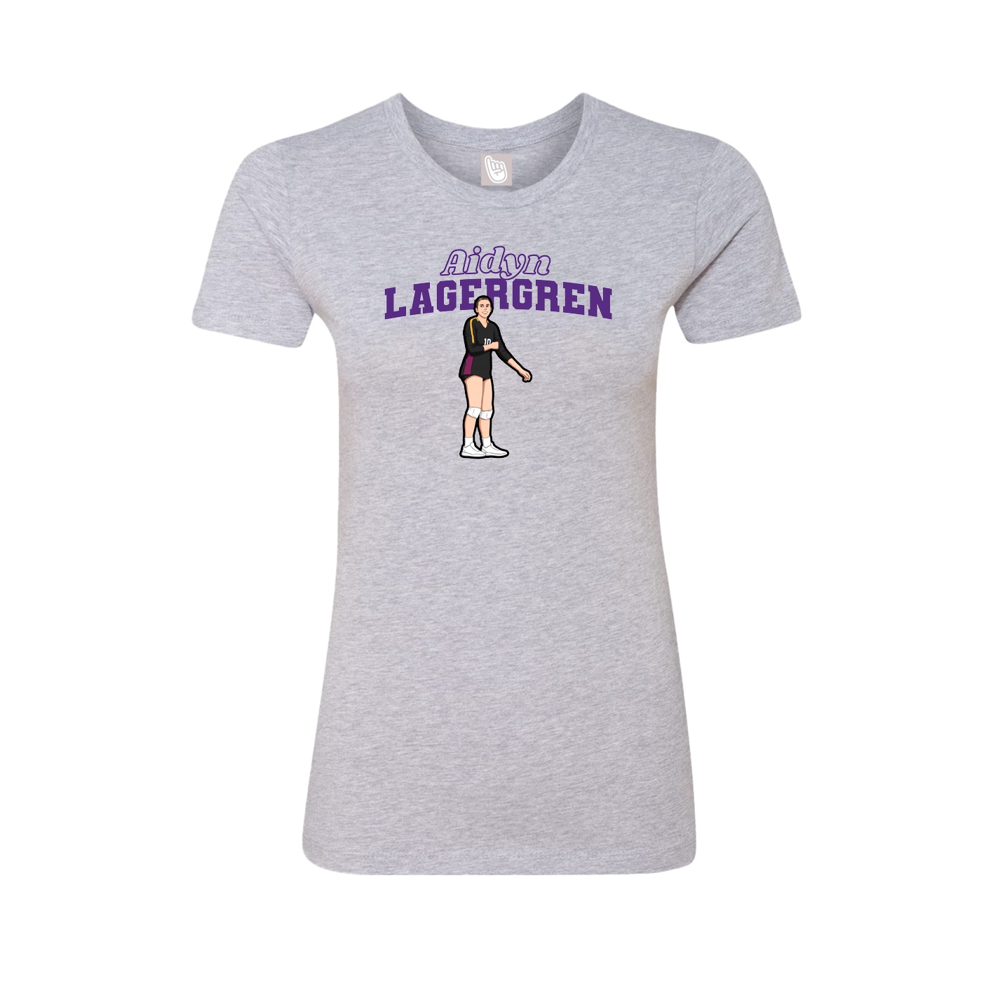 Fitted Women's Tee — Name Arch in Grey