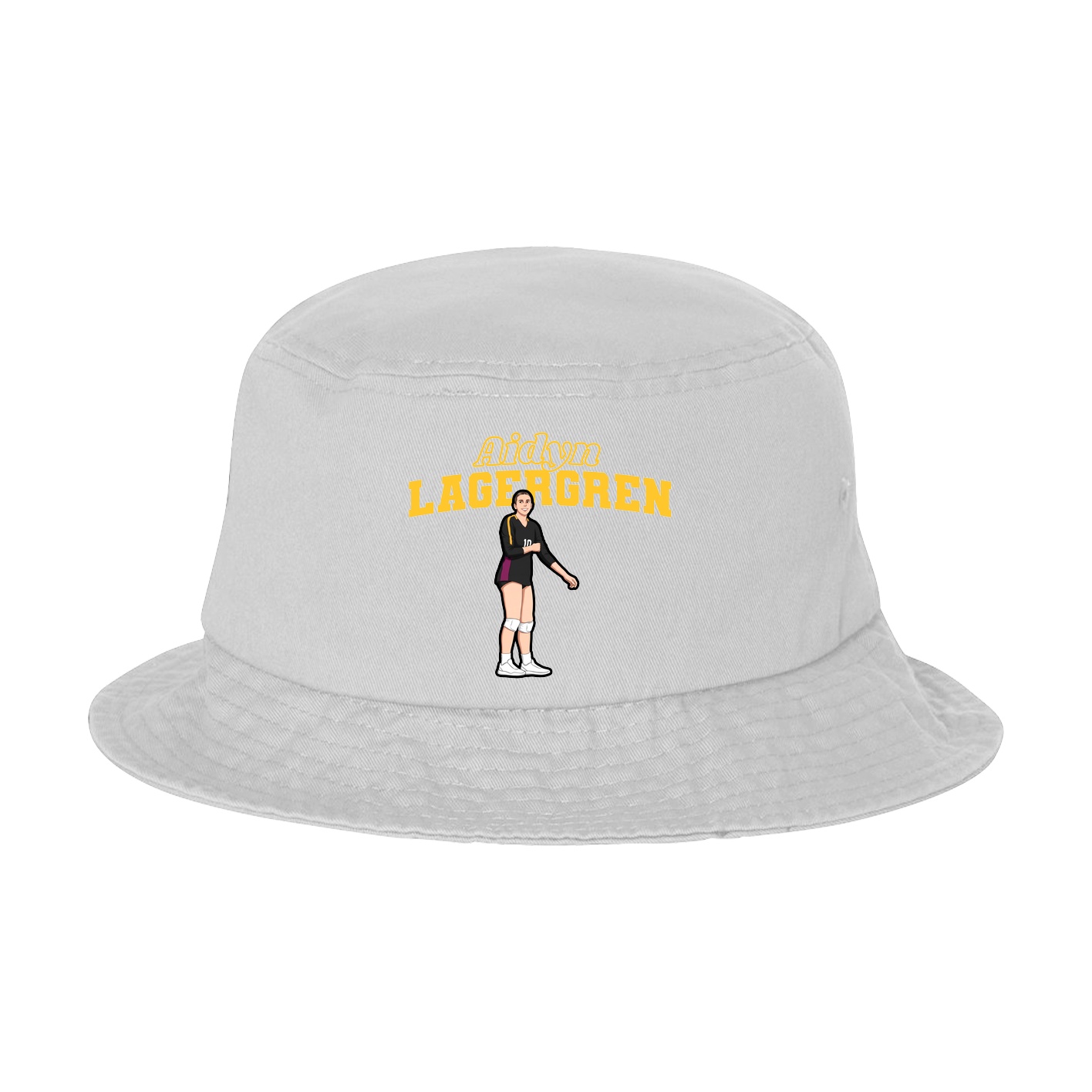 Bucket Cap — Name Arch in White