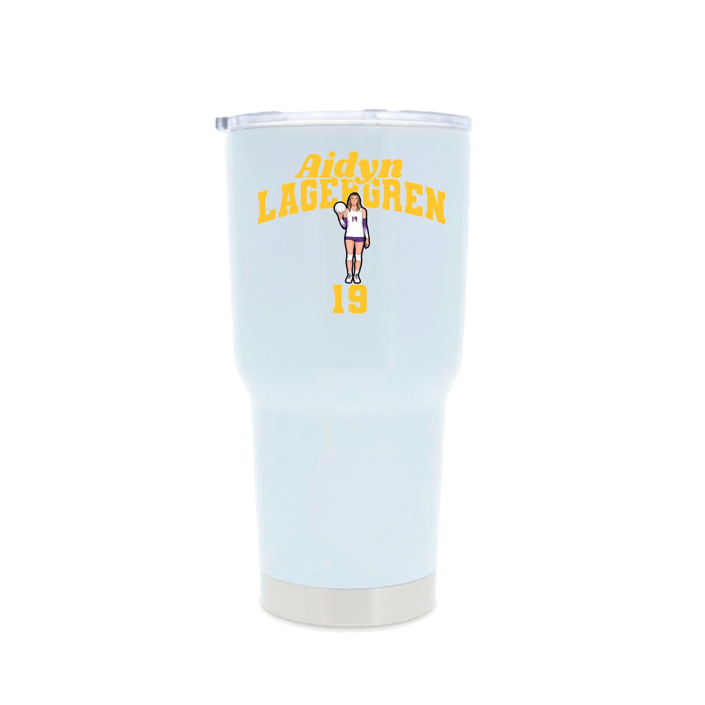 30oz Stainless Steel Tumbler — Signature Arch in White
