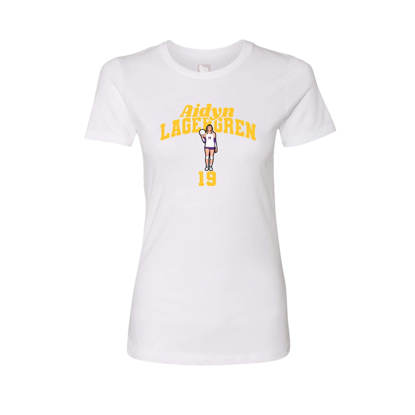 Fitted Women's Tee — Signature Arch in White