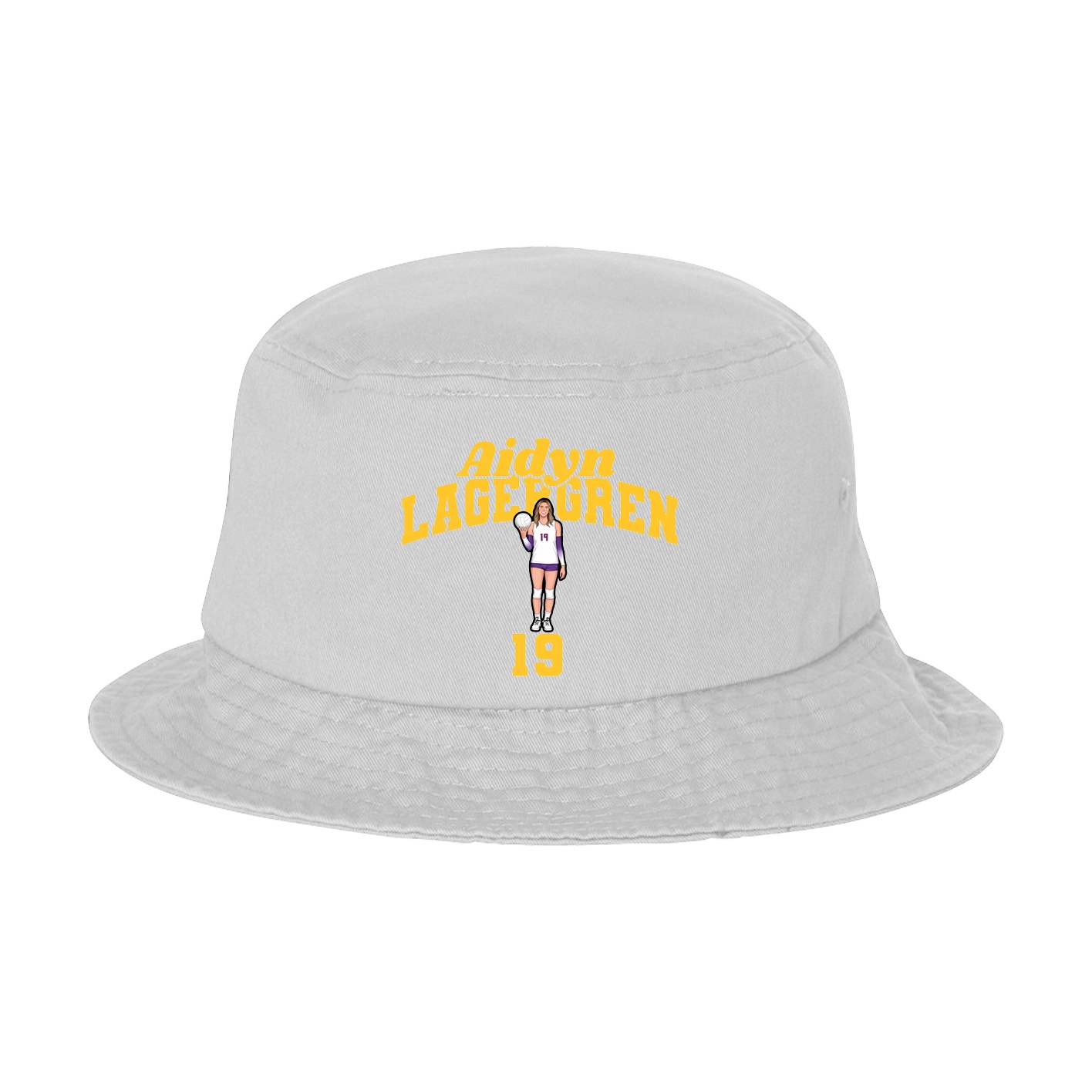 Bucket Cap — Signature Arch in White