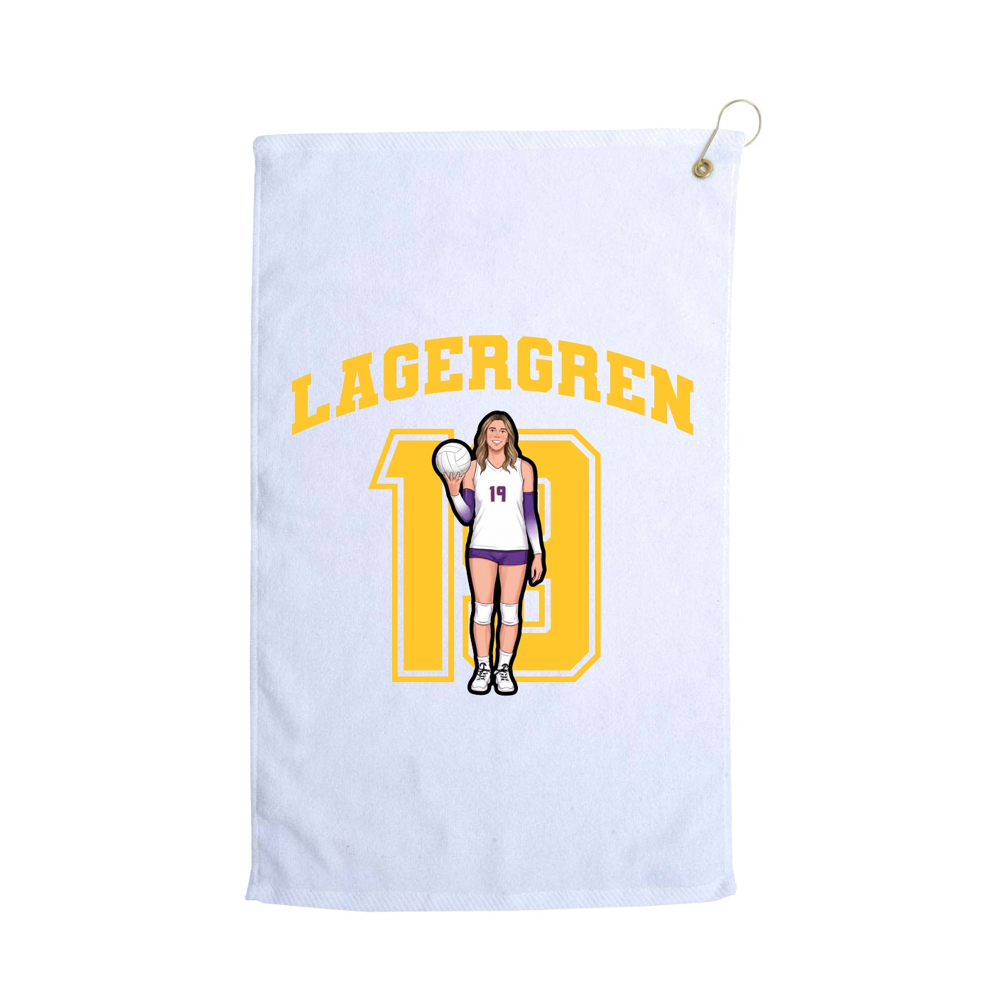 Golf Towel — Number in White
