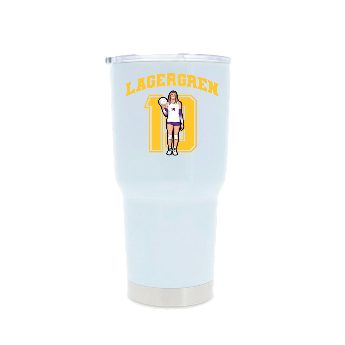 30oz Stainless Steel Tumbler — Number in White