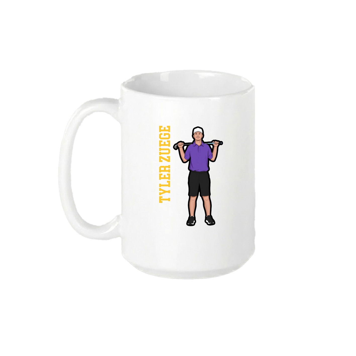 15oz Coffee Mug — Name Vertical in White