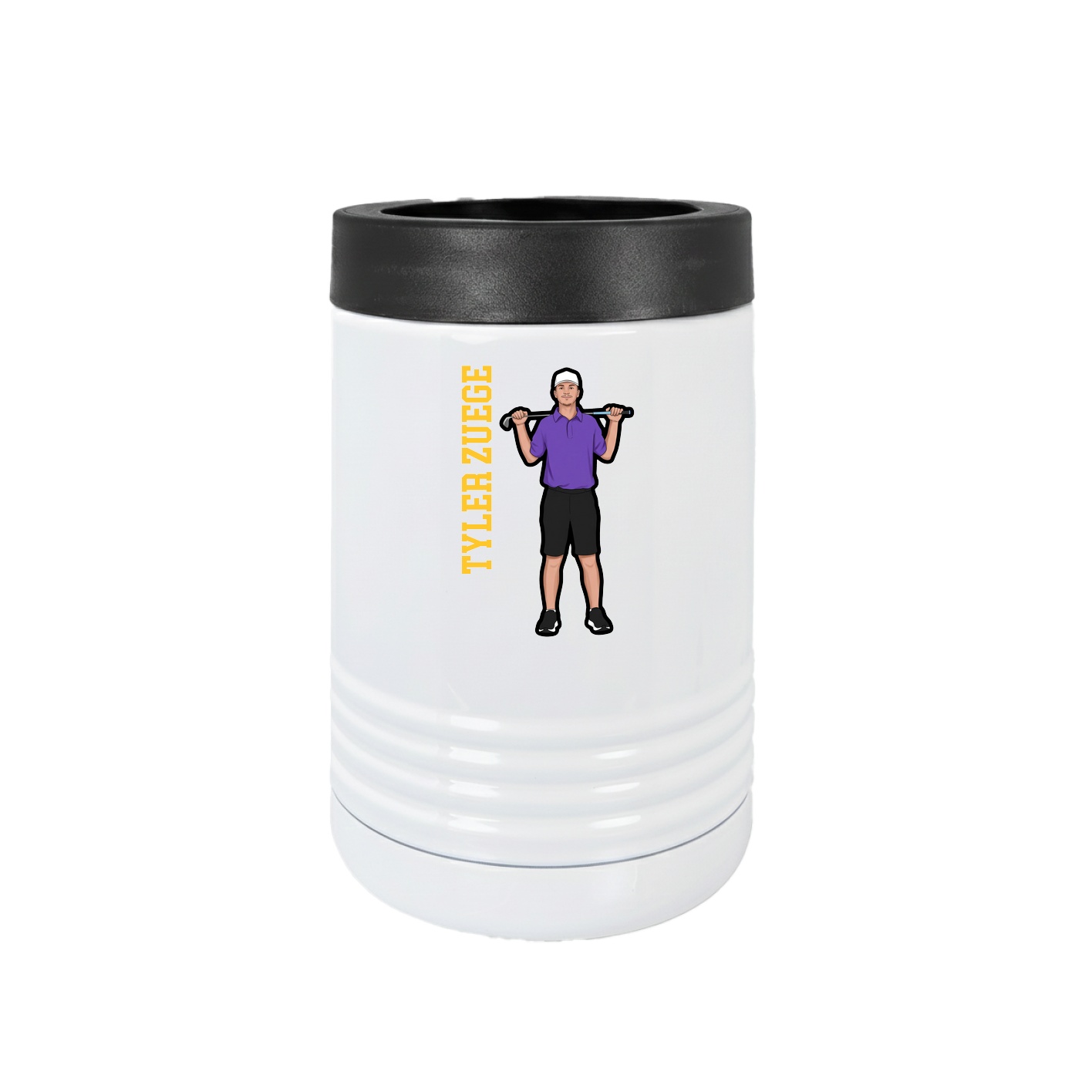 Beverage Holder — Name Vertical in White