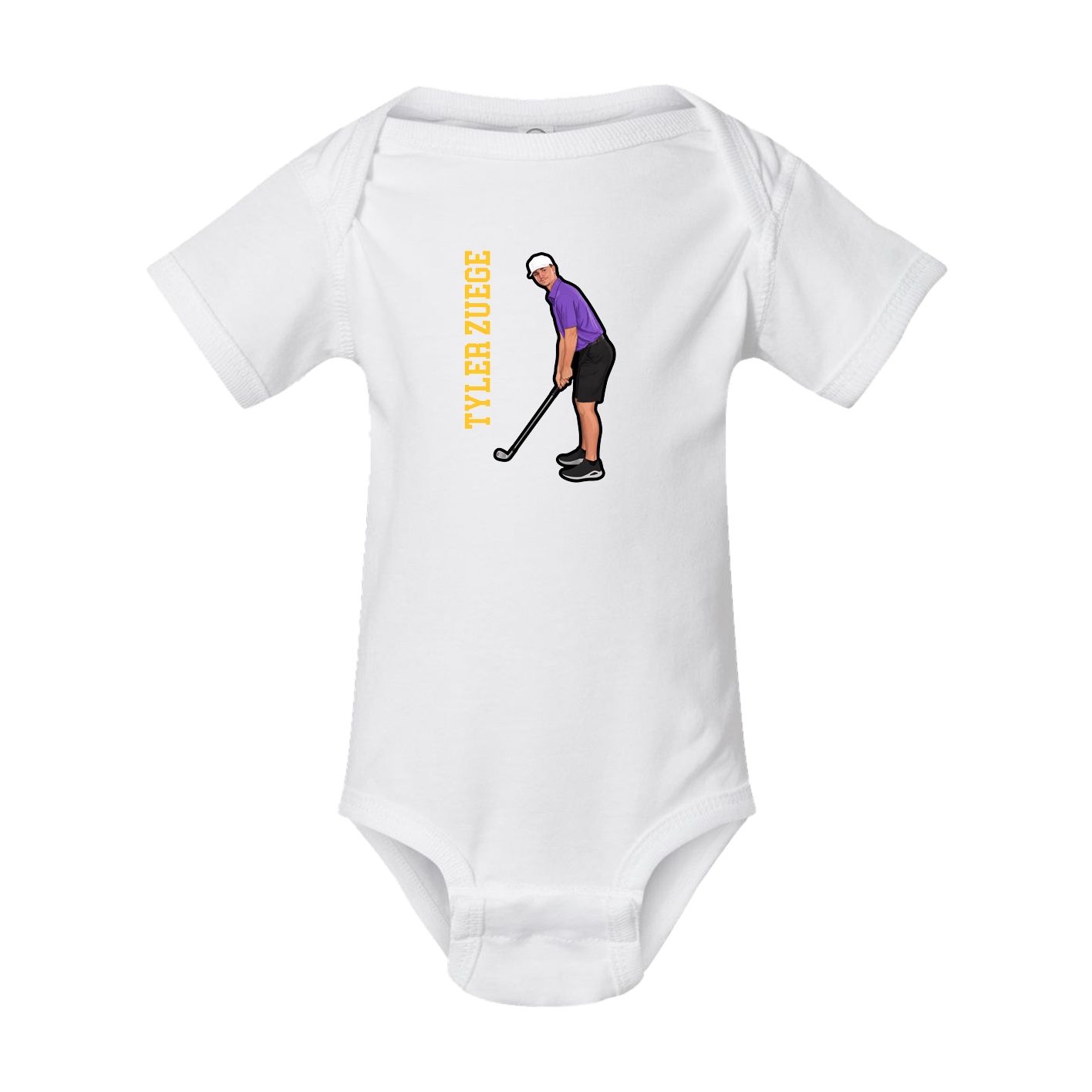 Baby Onesie — Name Vertical in White