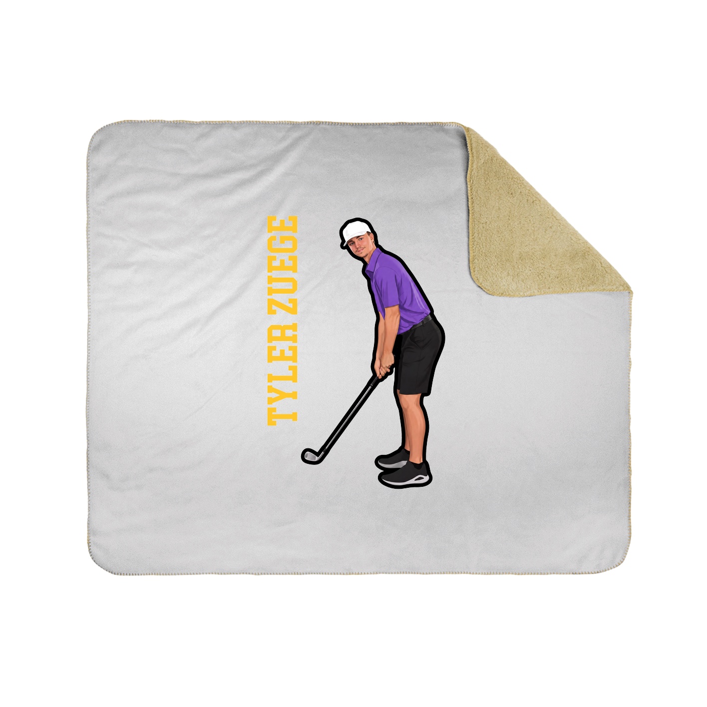 Throw Blanket — Name Vertical in White