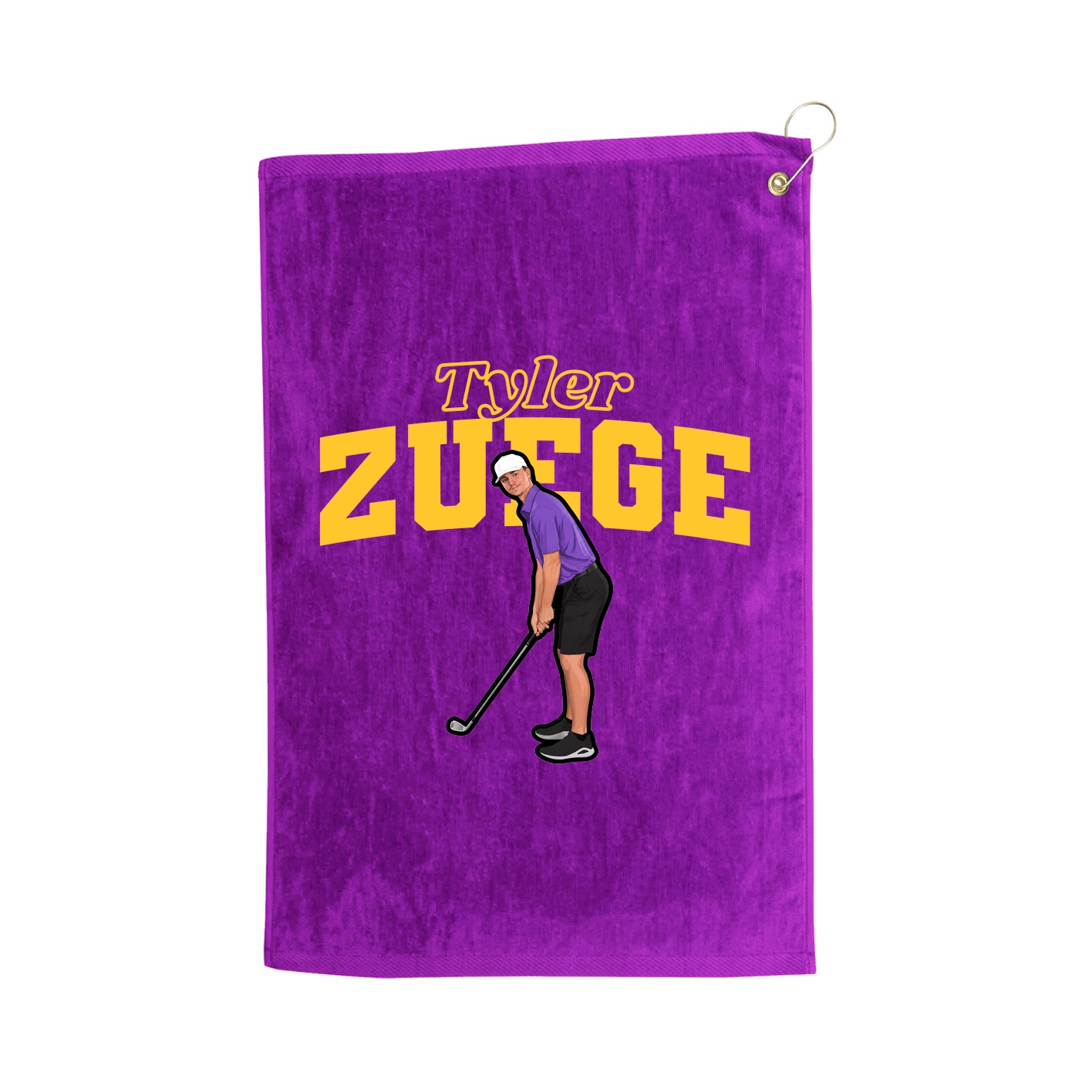 Golf Towel — Name Arch in Purple