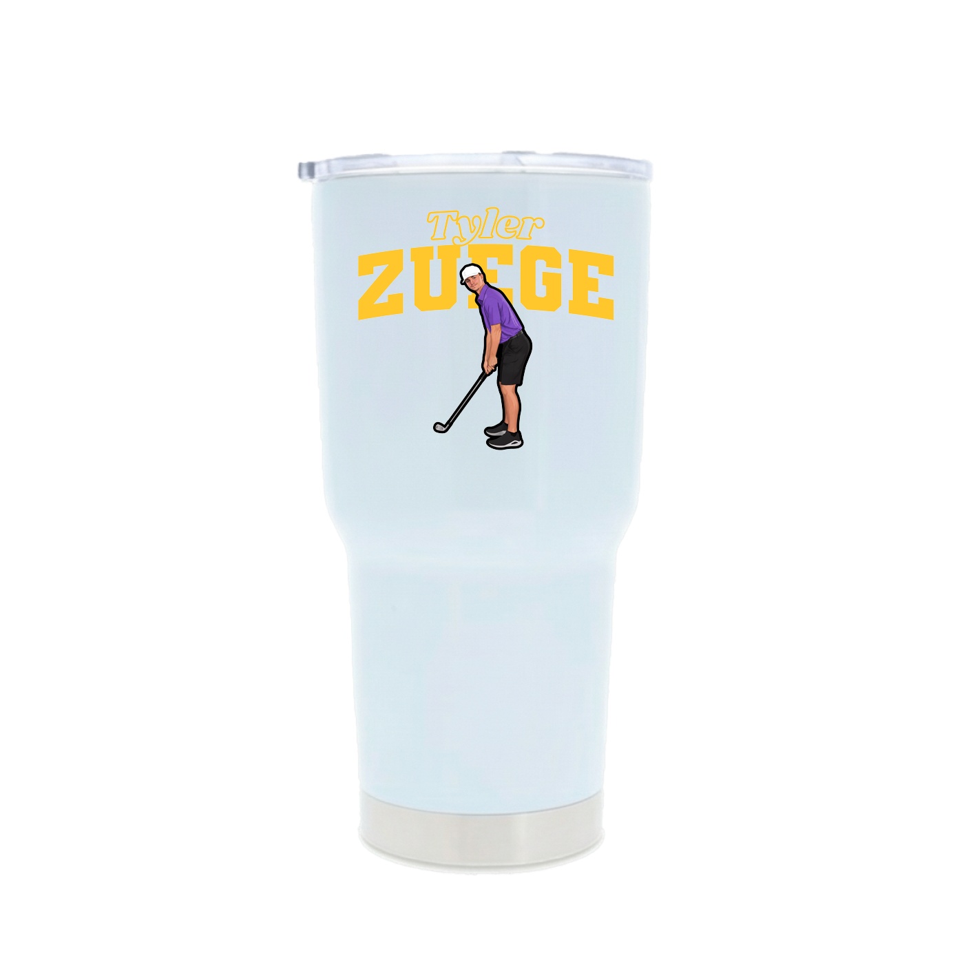30oz Stainless Steel Tumbler — Name Arch in White