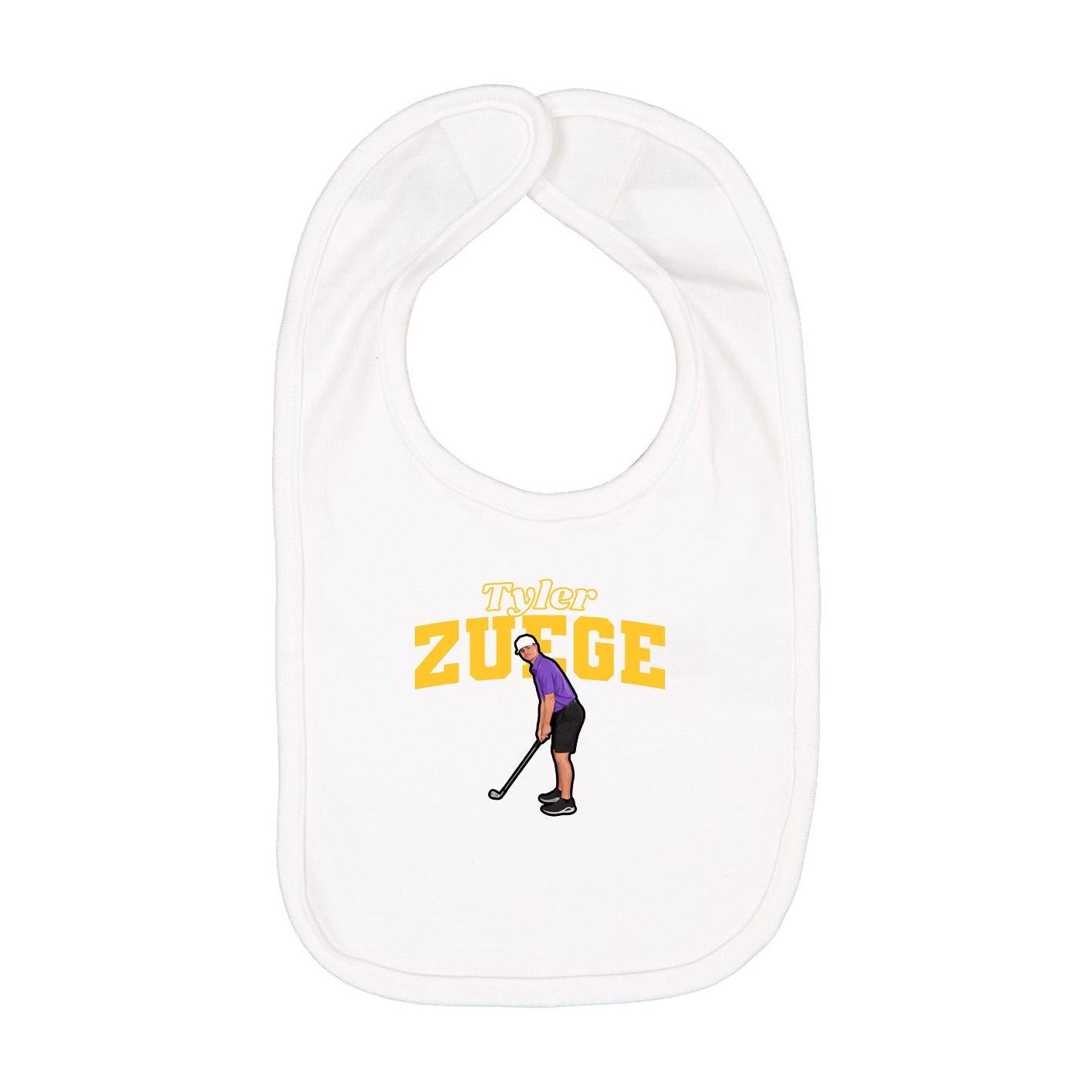 Infant Bib — Name Arch in White