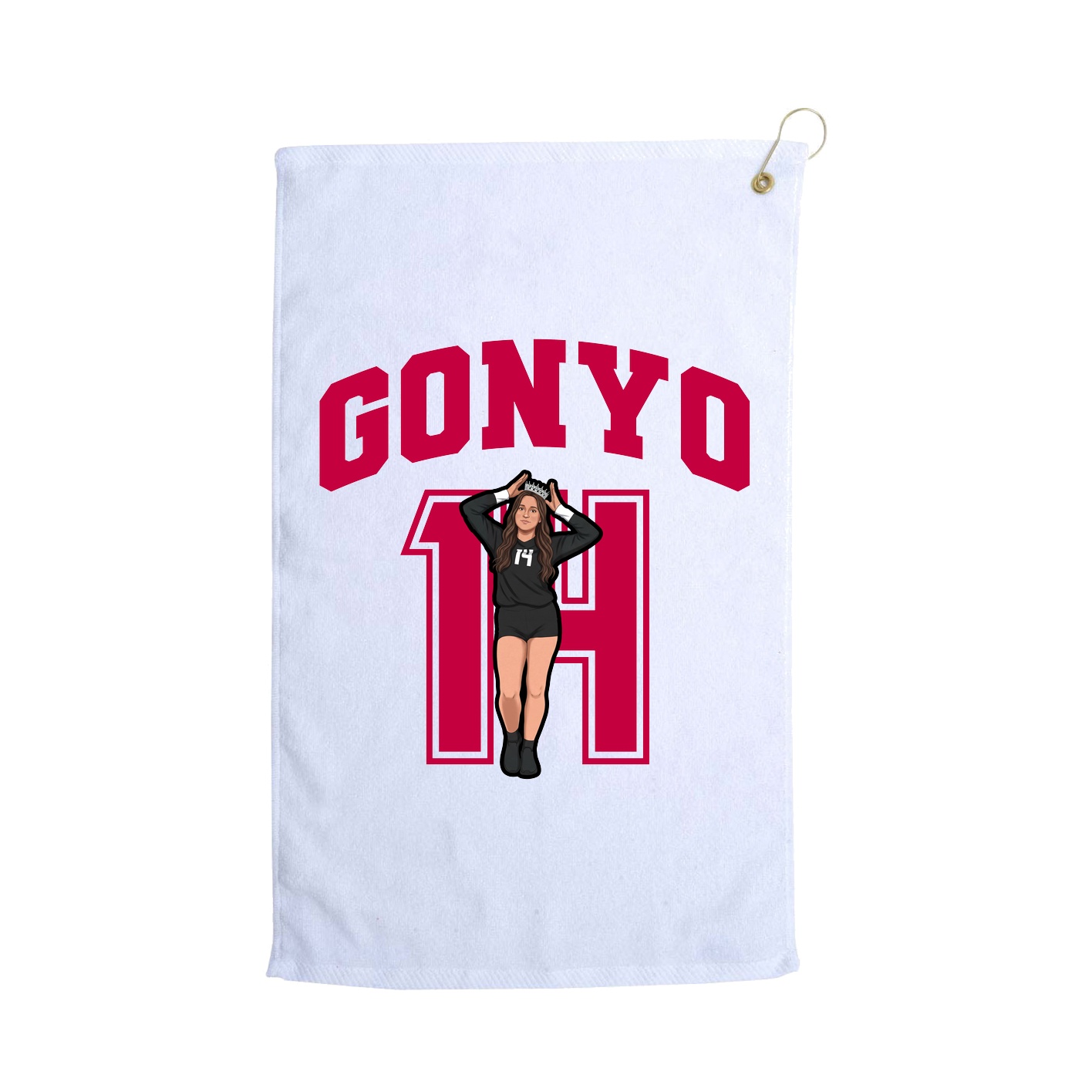 Golf Towel — Number in White