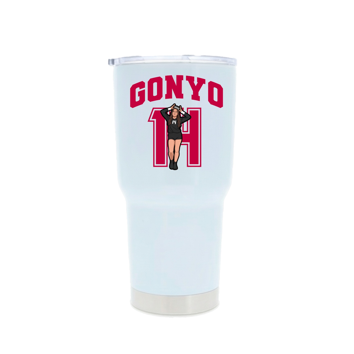 30oz Stainless Steel Tumbler — Number in White