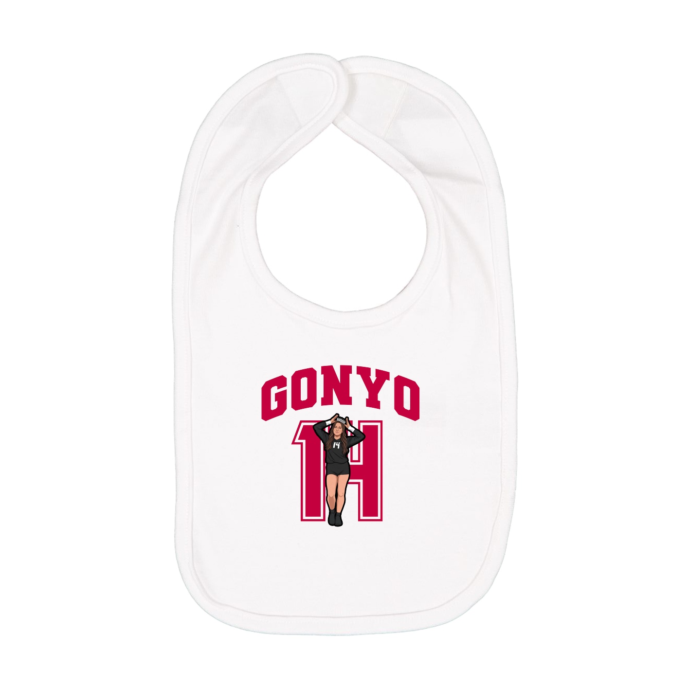 Infant Bib — Number in White