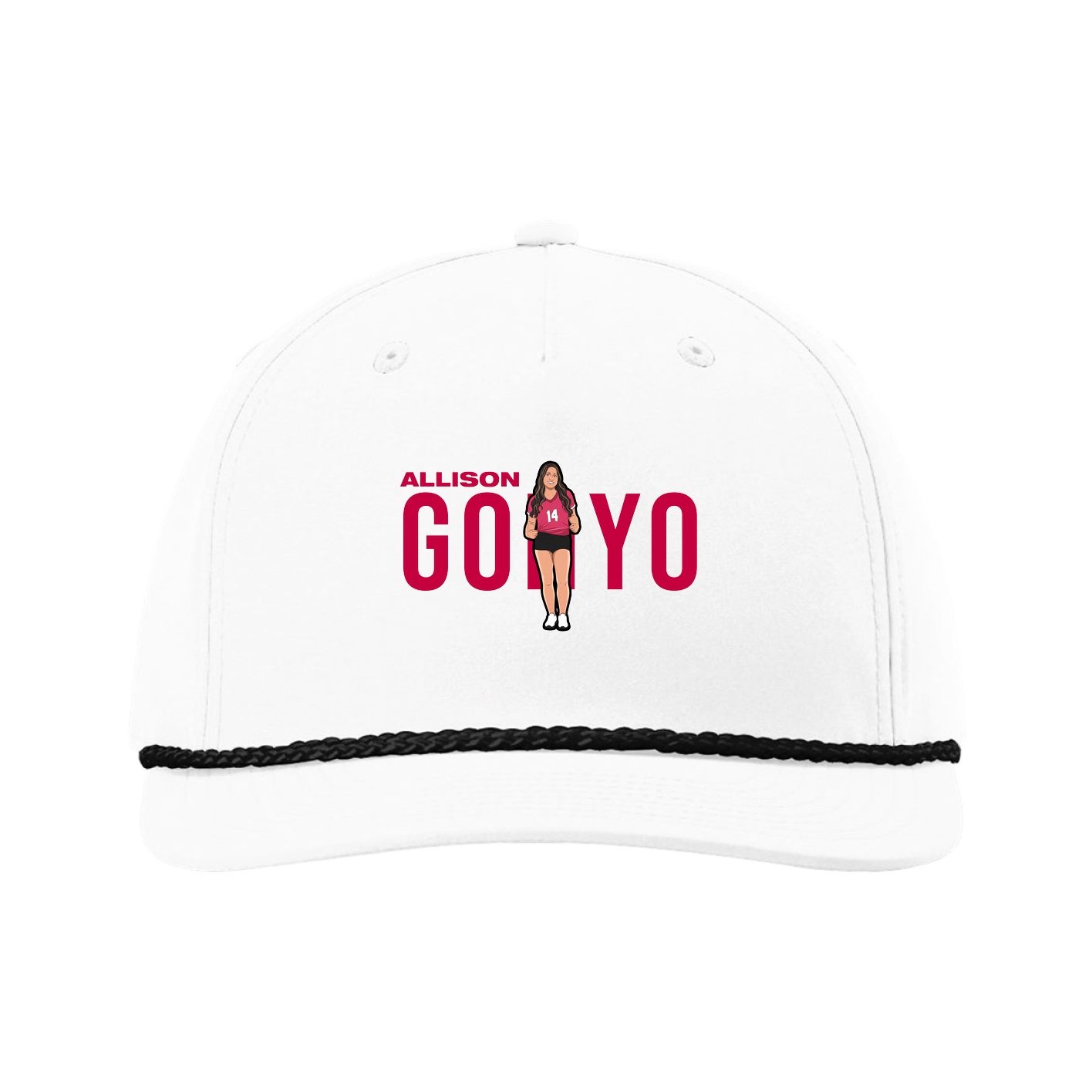 Five-Panel Classic Rope Cap — Player Name in White