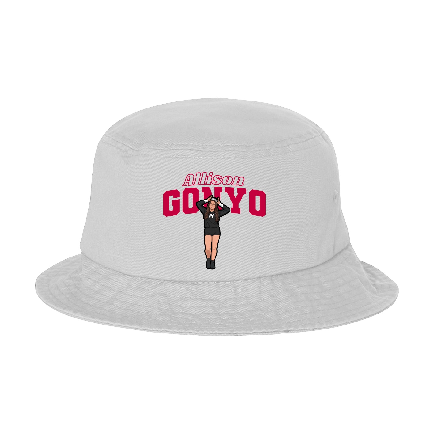Bucket Cap — Name Arch in White