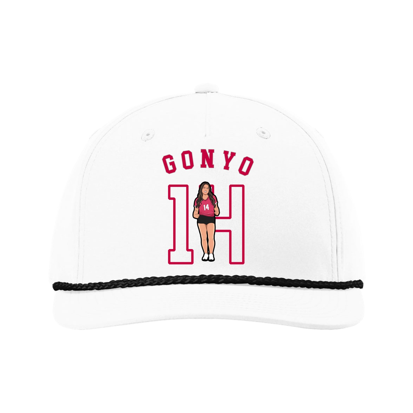 Five-Panel Classic Rope Cap — Shirsey Arch in White