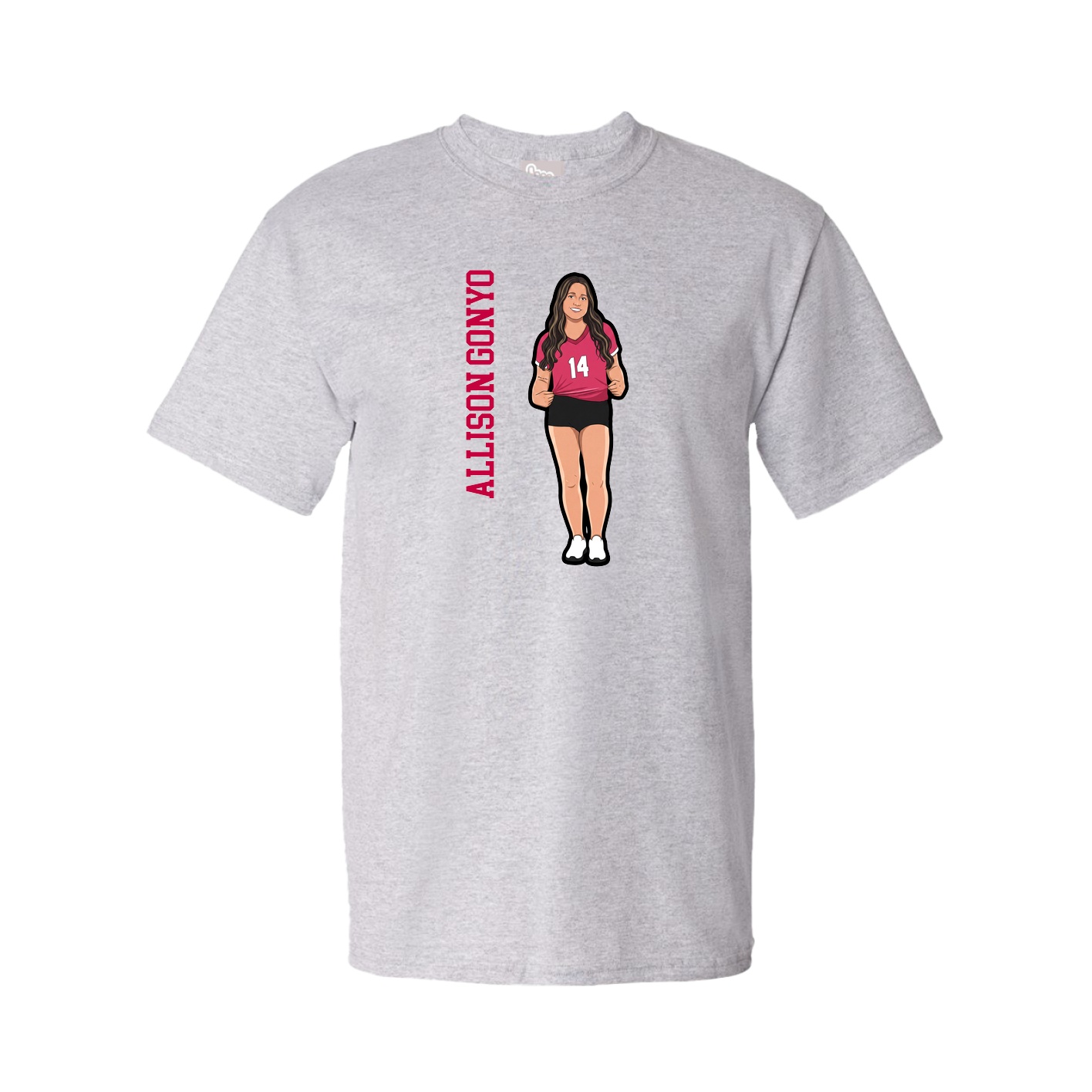 Youth Tee — Name Vertical in Grey